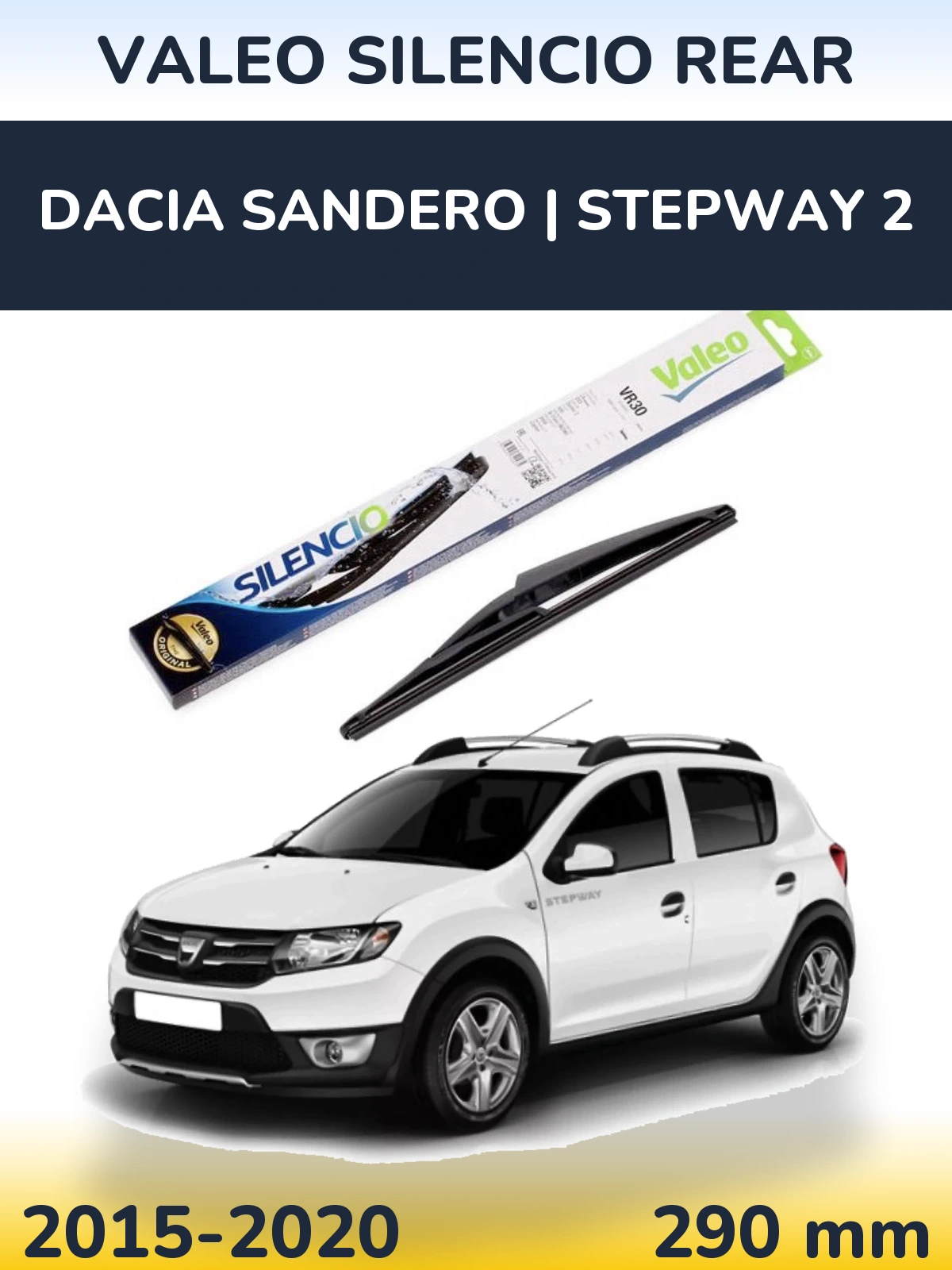 Rear wiper blade Valeo Silencio Rear 290 mm for Dacia Sandero | Stepway 2 2015-2020