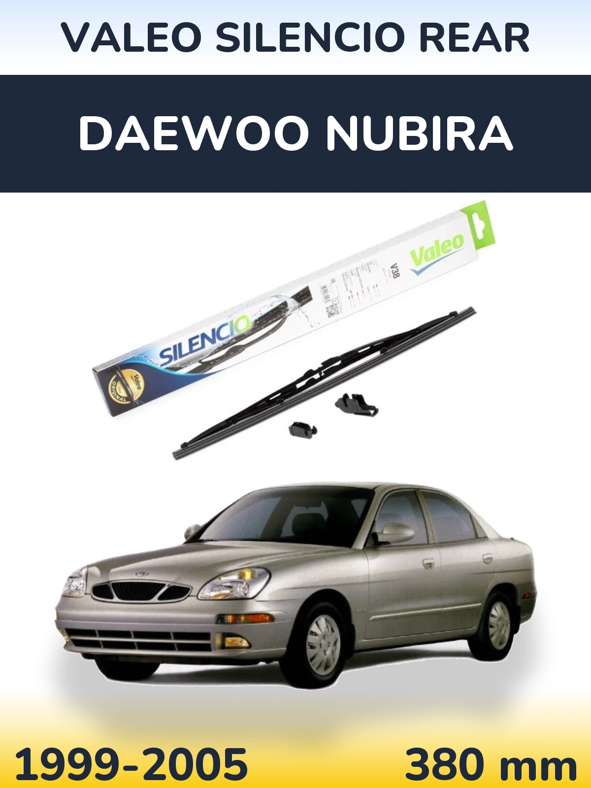 Задня щітка Valeo Silencio Rear 380 мм для Daewoo Nubira 1999-2005
