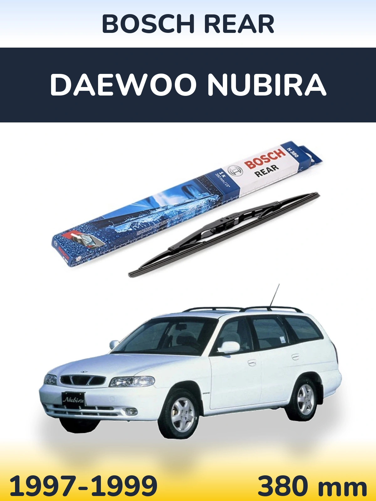 Rear wiper blade BOSCH Rear 380 мм for Daewoo Nubira 1997-1999