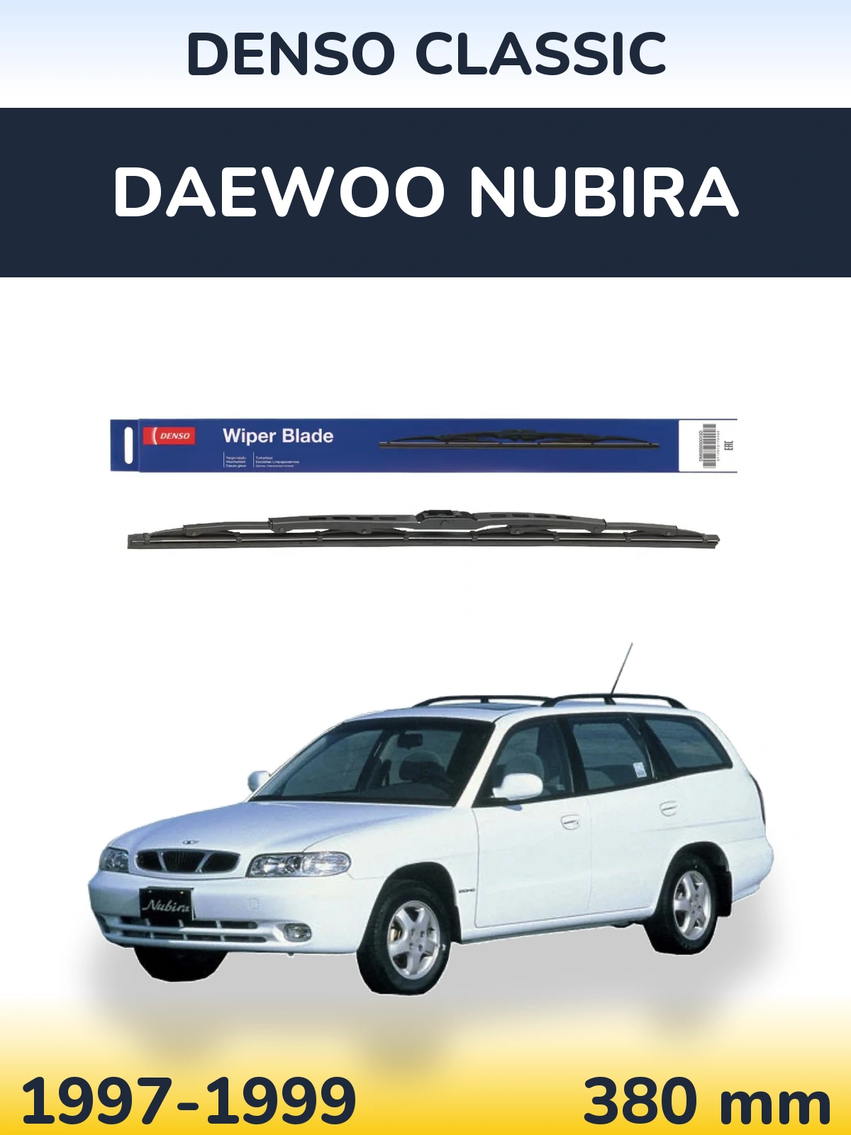 Rear wiper blade Denso Classic 380 mm for Daewoo Nubira 1997-1999