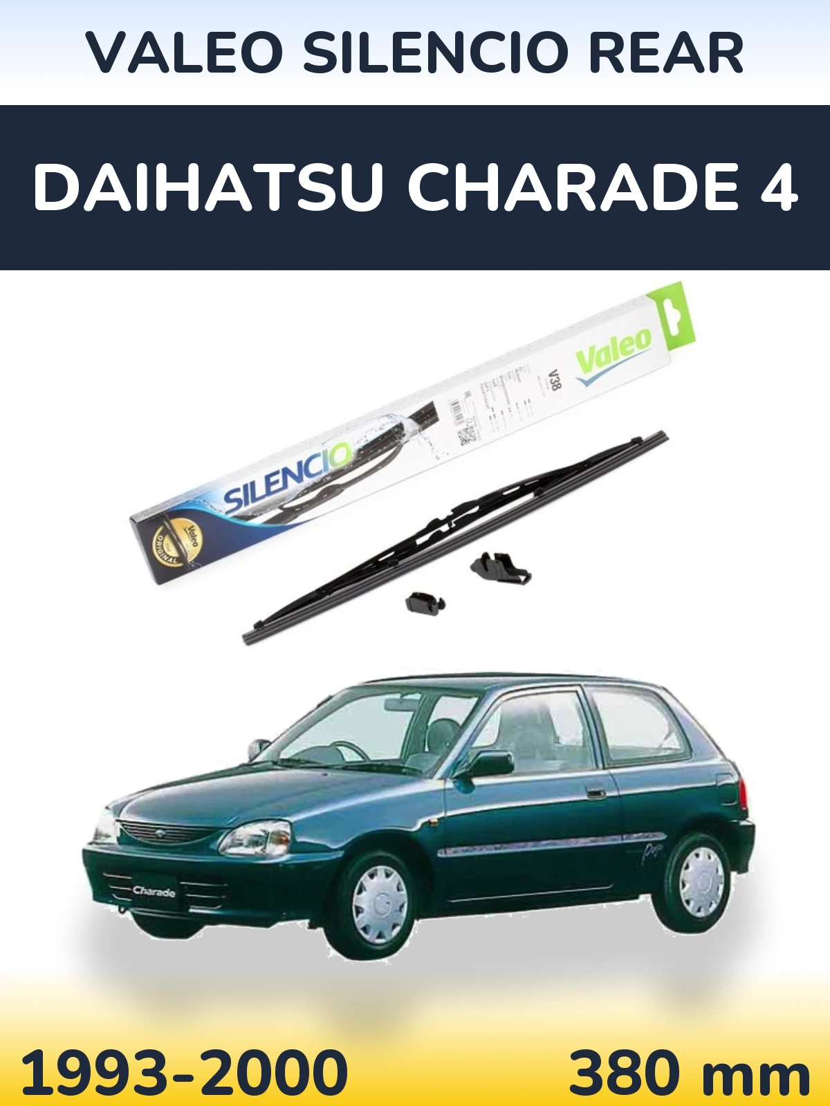 Rear wiper blade Valeo Silencio Rear 380 мм for Daihatsu Charade 4 1993-2000