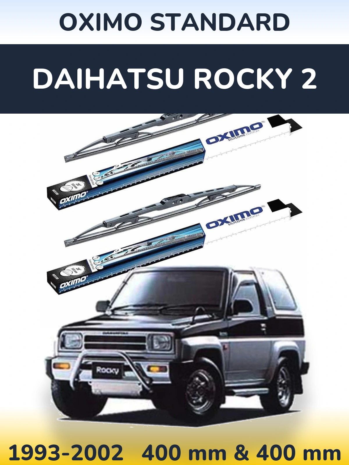 Комплект передніх щіток Oximo Standard 400 & 400 мм для Daihatsu Rocky 2 1993-2002