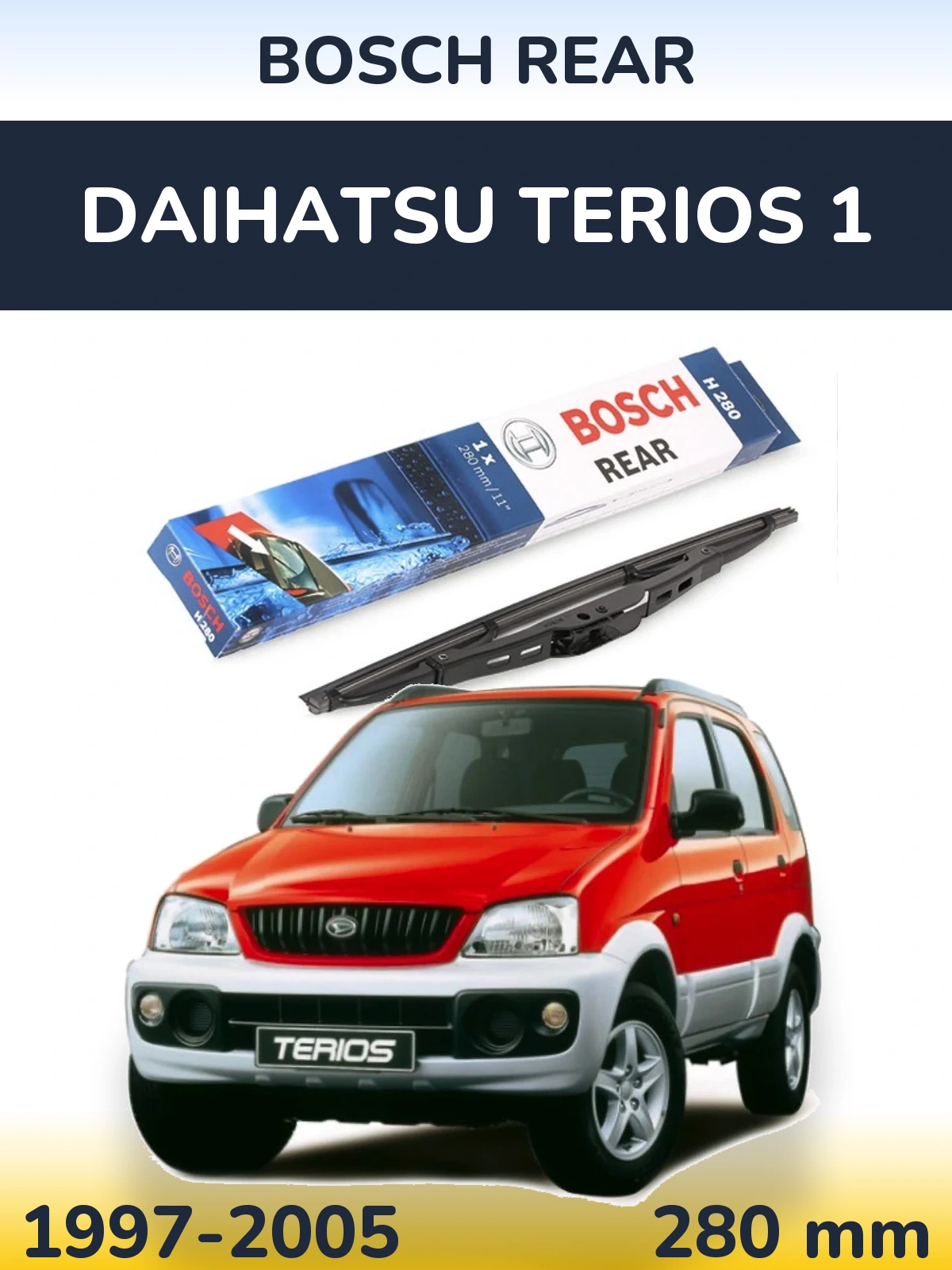 Rear wiper blade BOSCH Rear 280 мм for Daihatsu Terios 1 1997-2005