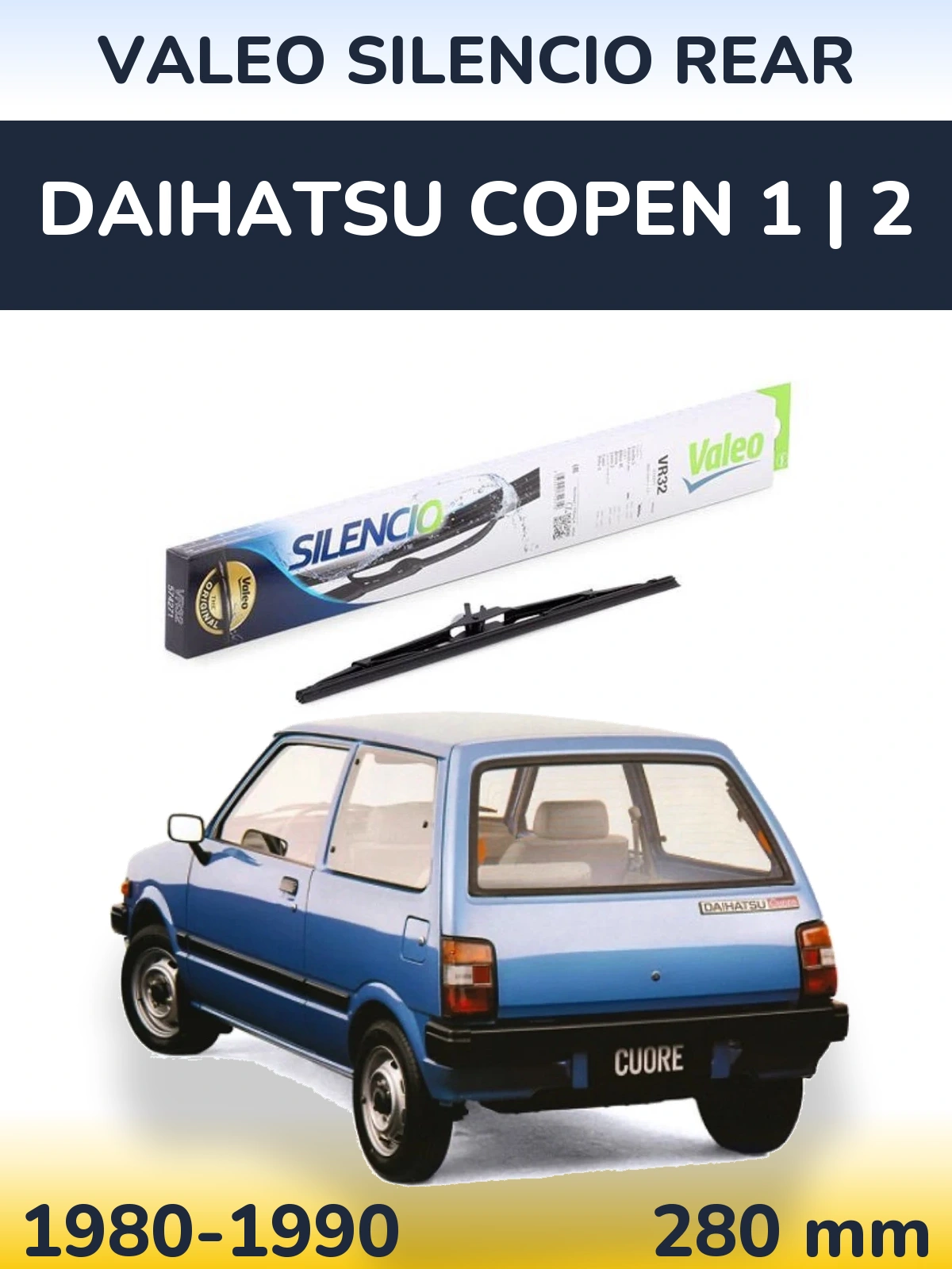 Задний дворник Valeo Silencio Rear 280 мм для Daihatsu Copen 1 | 2 1980-1990