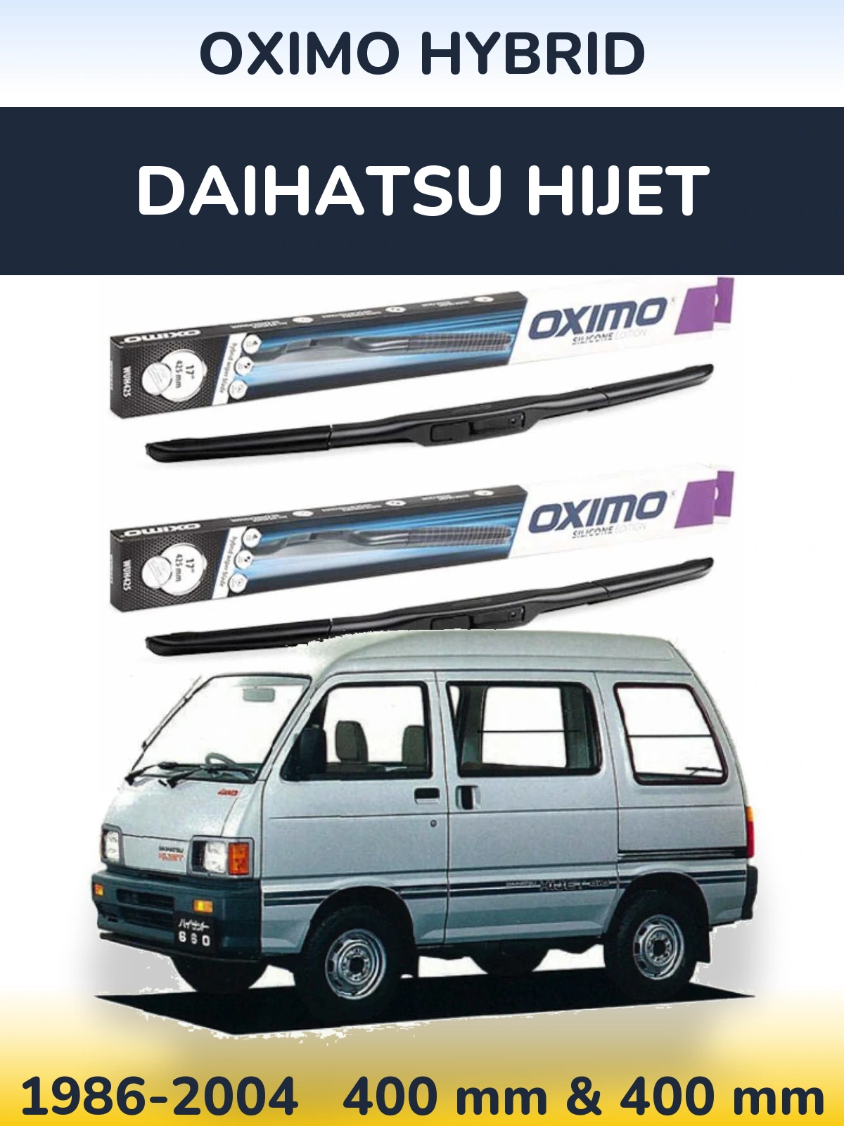 Комплект передніх щіток Oximo Hybrid 400 & 400 мм для Daihatsu HiJet 1986-2004