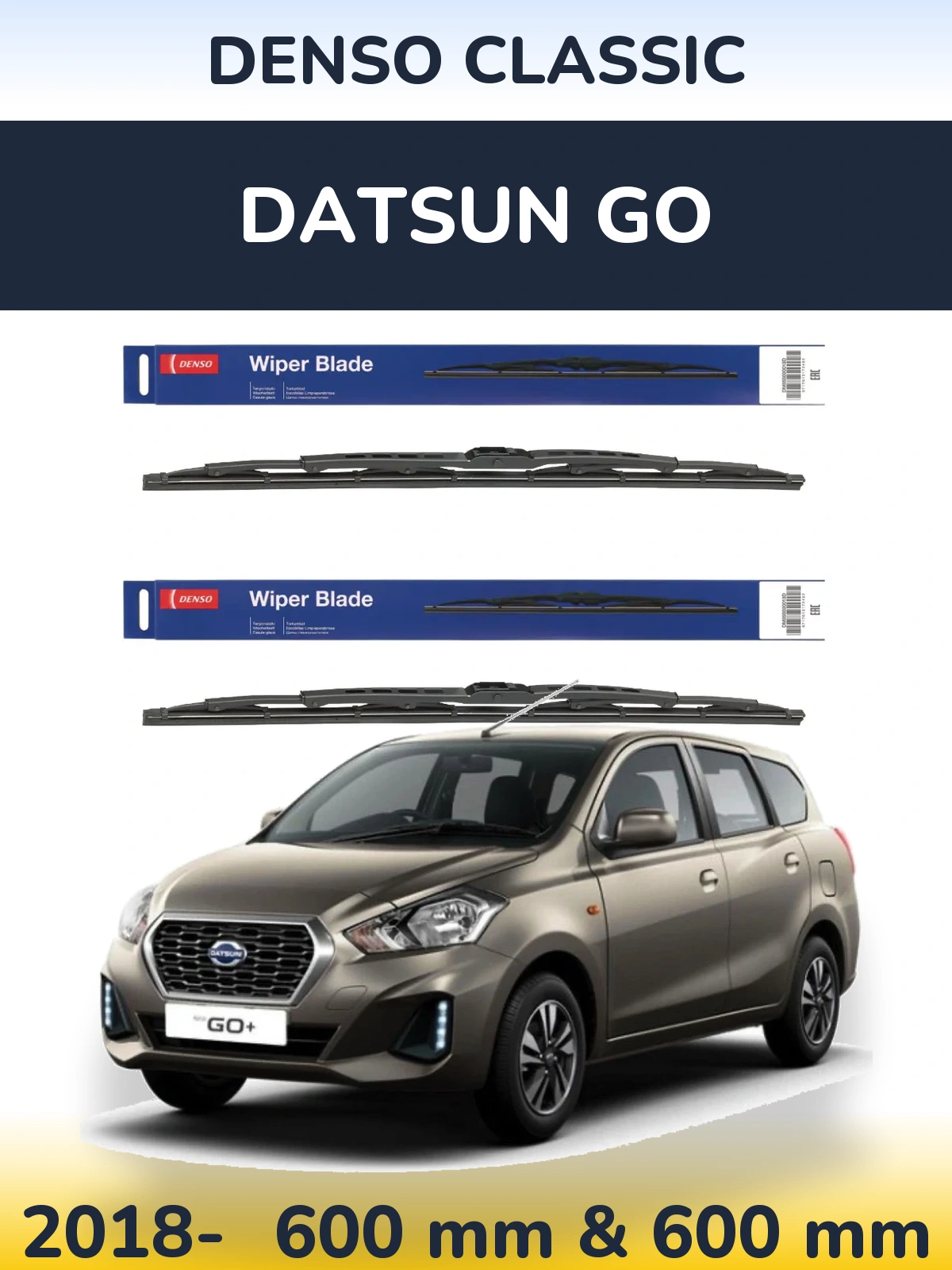 Komplet przednich wycieraczek Denso Classic 600 & 600 mm do Datsun Go 2018-2026