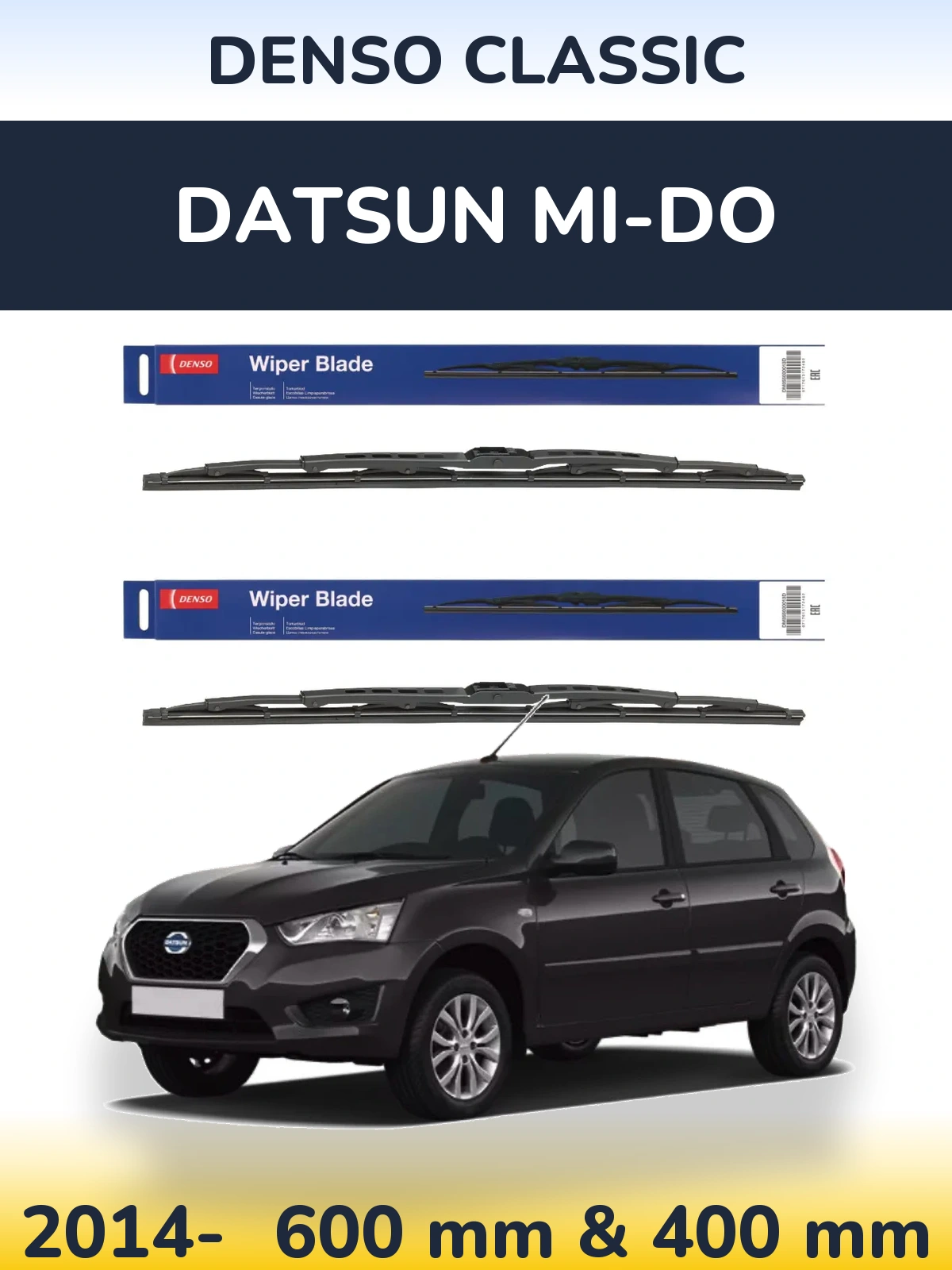 Komplet przednich wycieraczek Denso Classic 600 & 400 mm do Datsun mi-DO 2014-2026