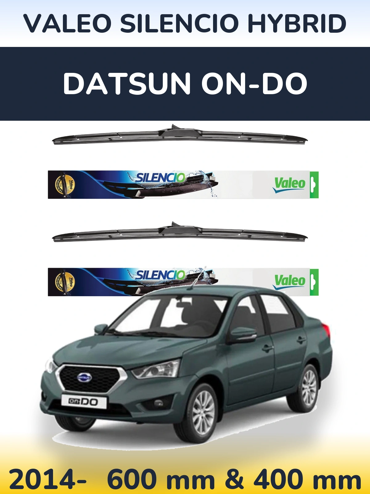Комплект передних дворников Valeo Silencio Hybrid 600 & 400 мм для Datsun on-DO 2014-2026