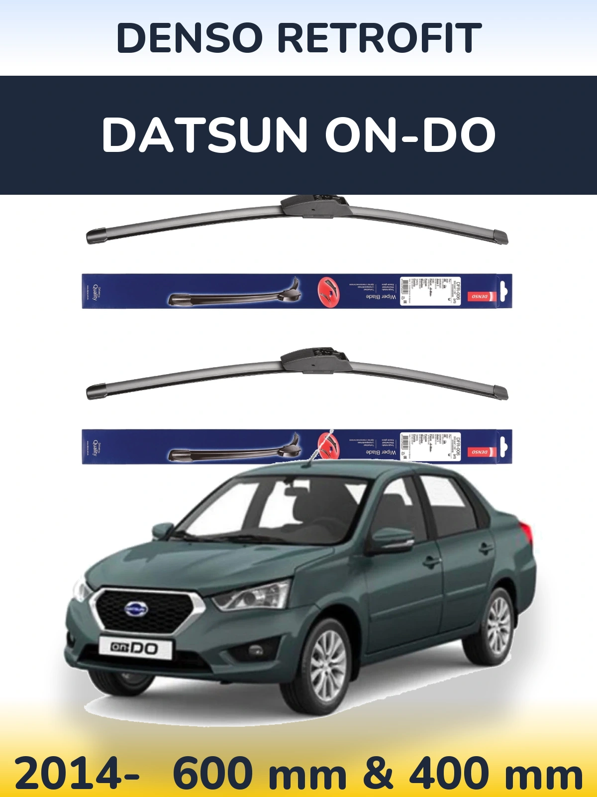Комплект передніх щіток Denso Retrofit 600 & 400 мм для Datsun on-DO 2014-2026
