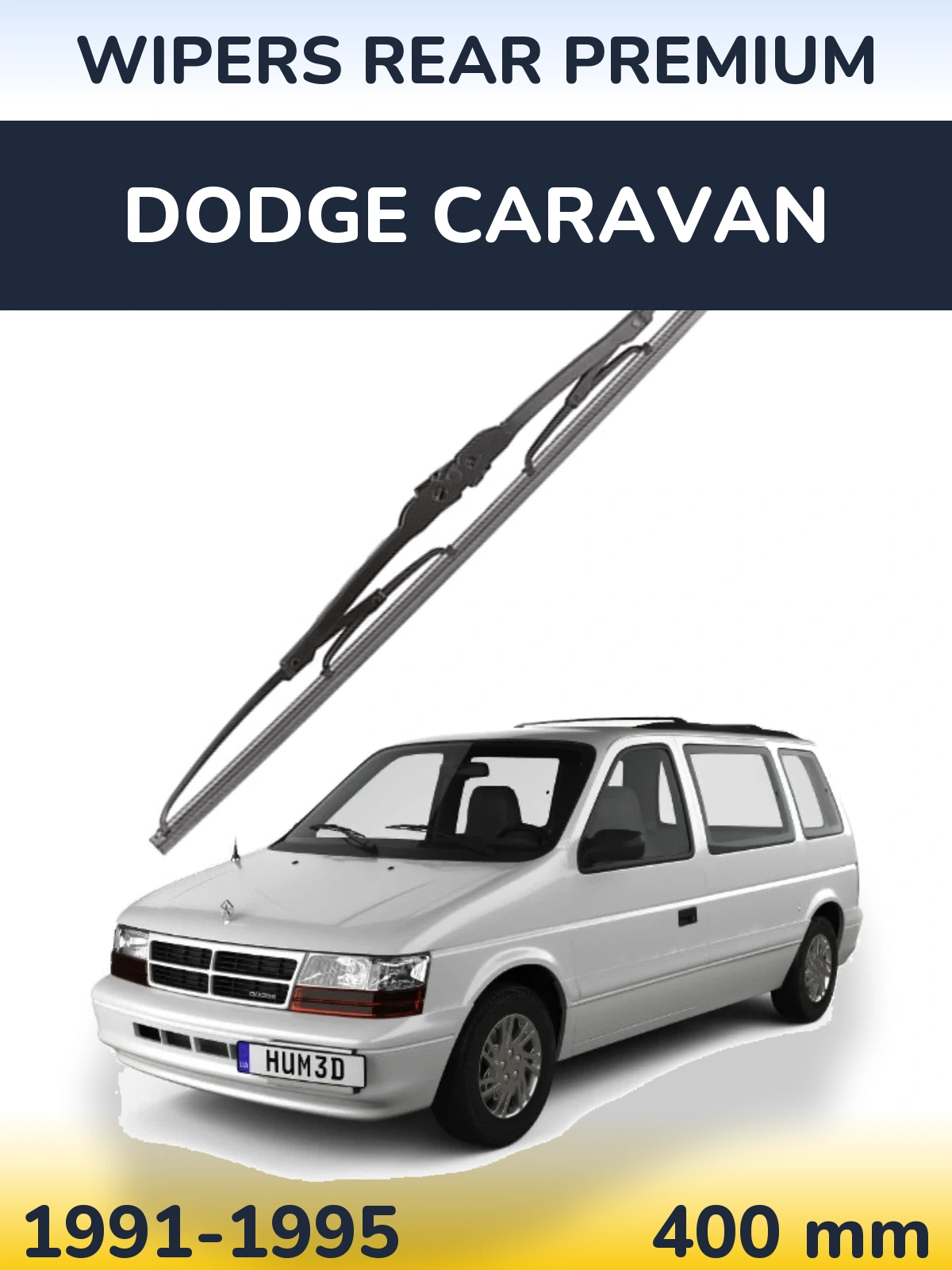 Rear wiper blade WIPERS REAR PREMIUM 400 mm for Dodge Caravan 1991-1995