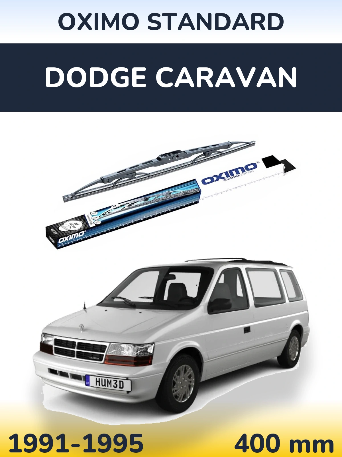 Rear wiper blade Oximo Standard 400 mm for Dodge Caravan 1991-1995