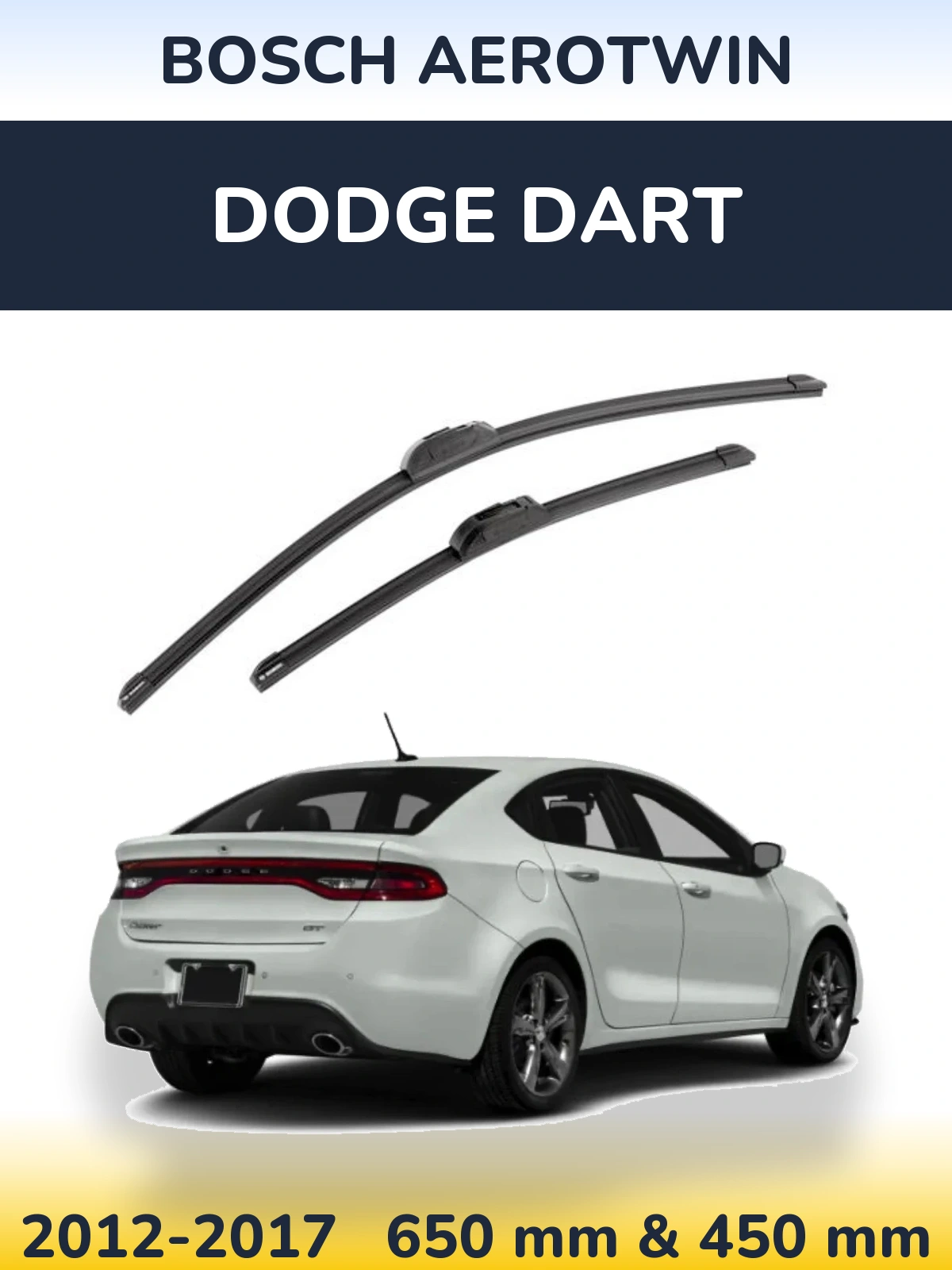 Komplet przednich wycieraczek BOSCH AeroTwin 650 & 450 mm do Dodge Dart 2012-2017
