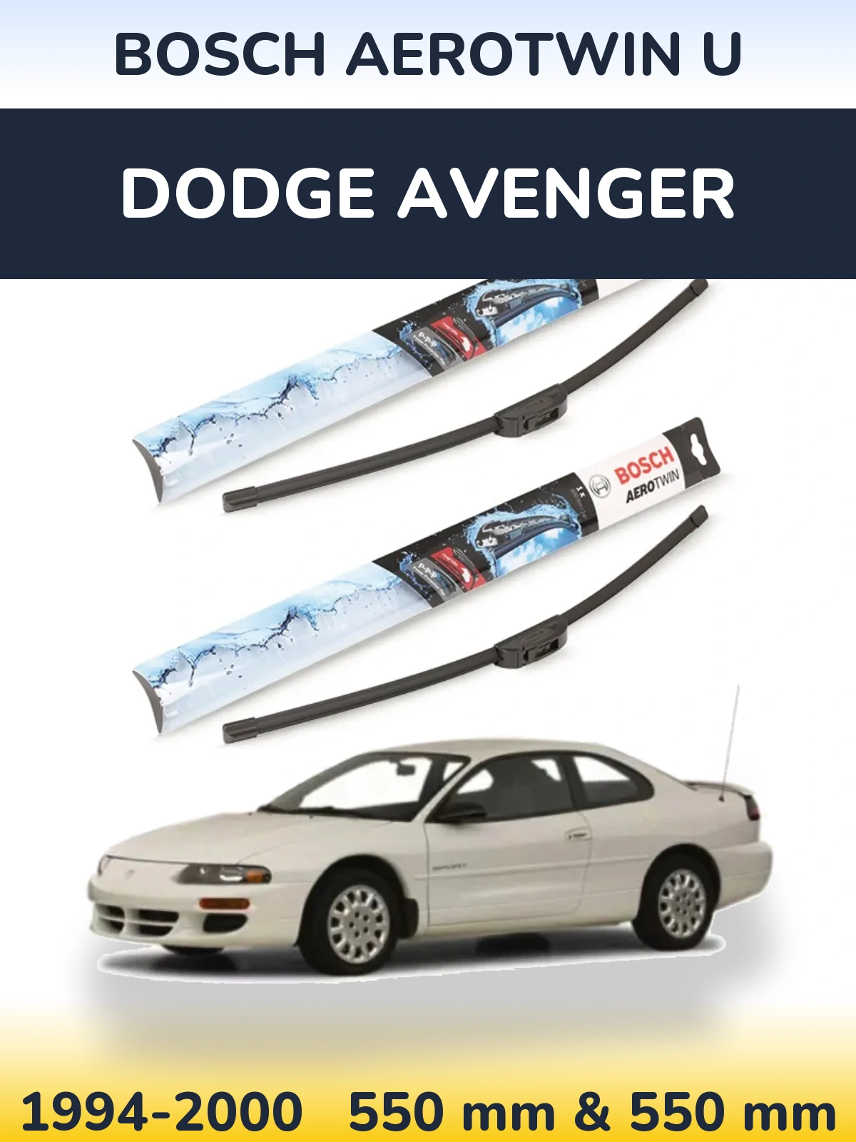 Komplet przednich wycieraczek BOSCH AeroTwin U 550 & 550 mm do Dodge Avenger 1994-2000