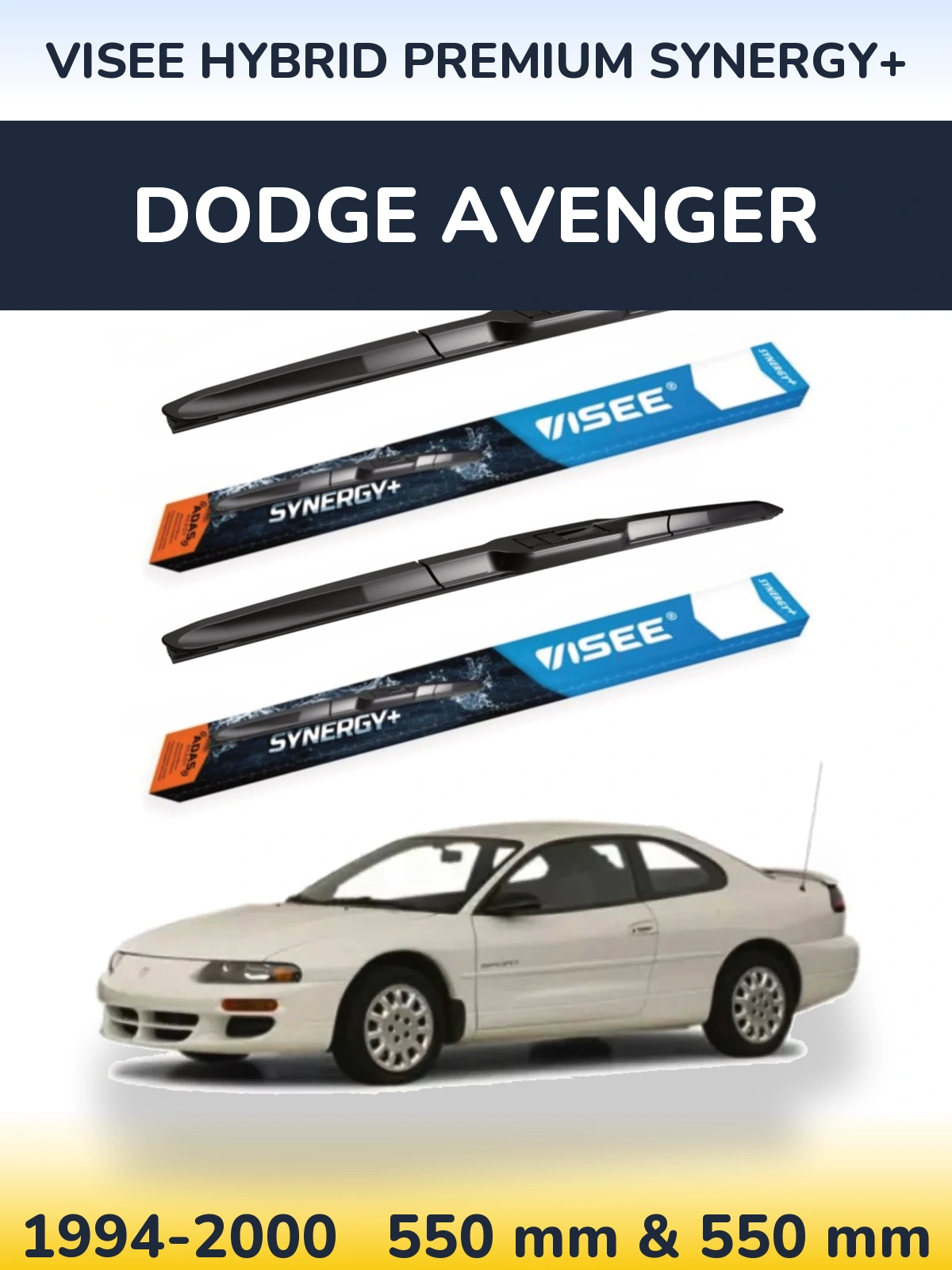 Komplet przednich wycieraczek VISEE HYBRID PREMIUM SYNERGY+ 550 & 550 mm do Dodge Avenger 1994-2000