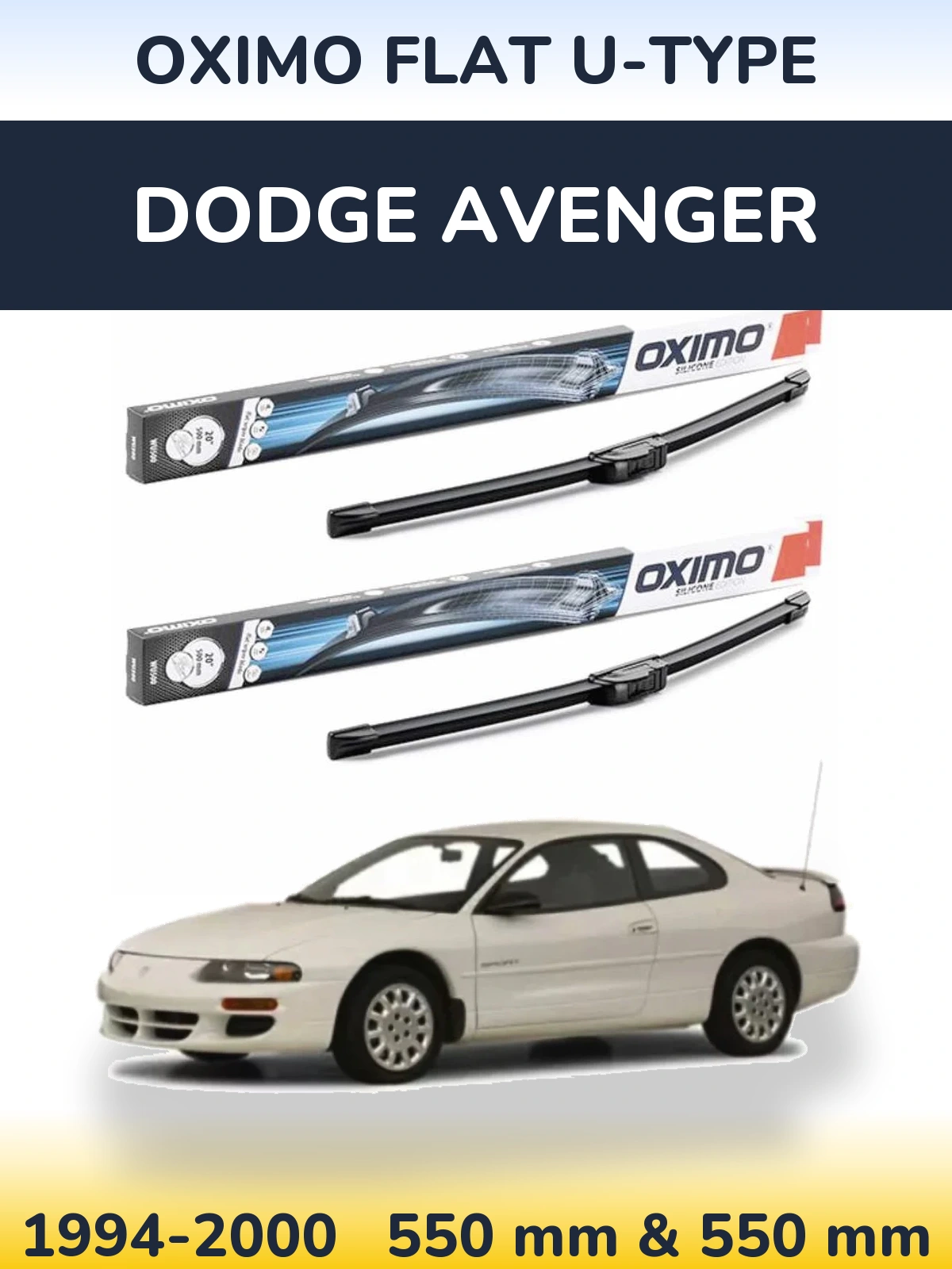 Komplet przednich wycieraczek Oximo Flat U-type 550 & 550 mm do Dodge Avenger 1994-2000