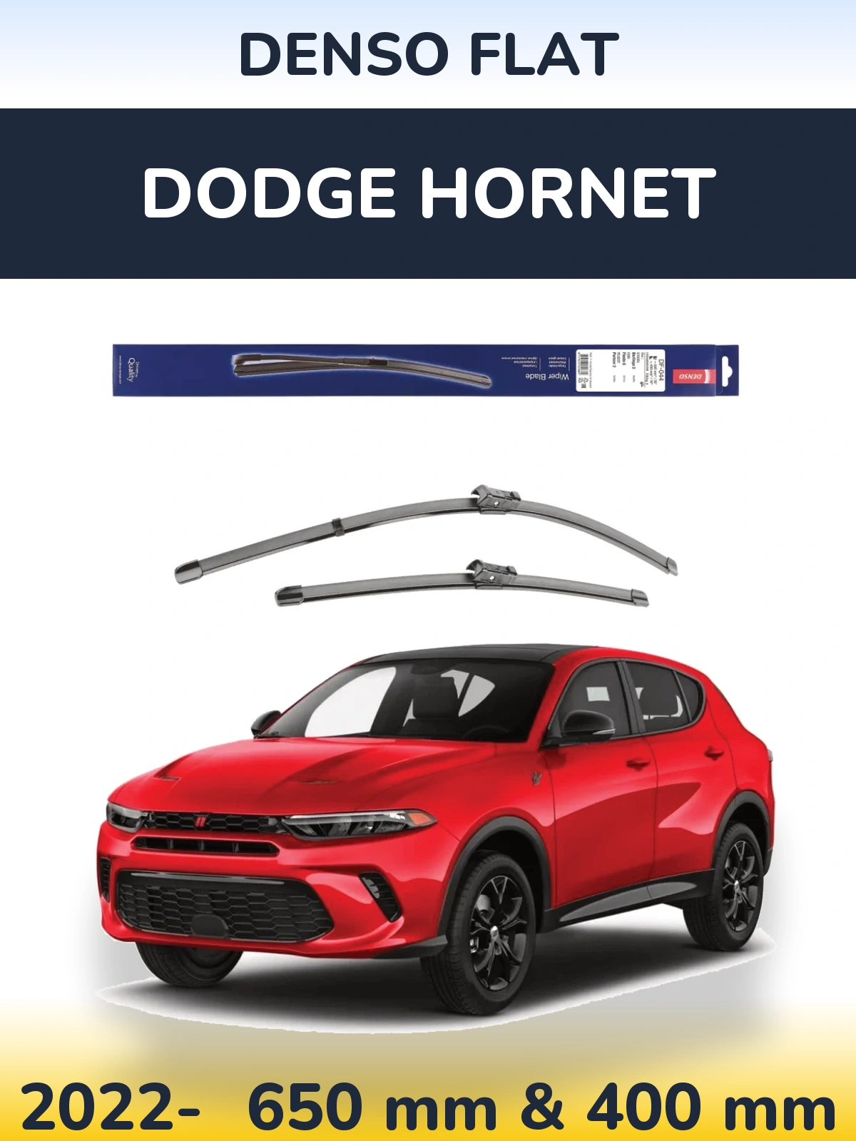 Front wiper blade set Denso Flat 650 & 400 mm for Dodge Hornet 2022-2026