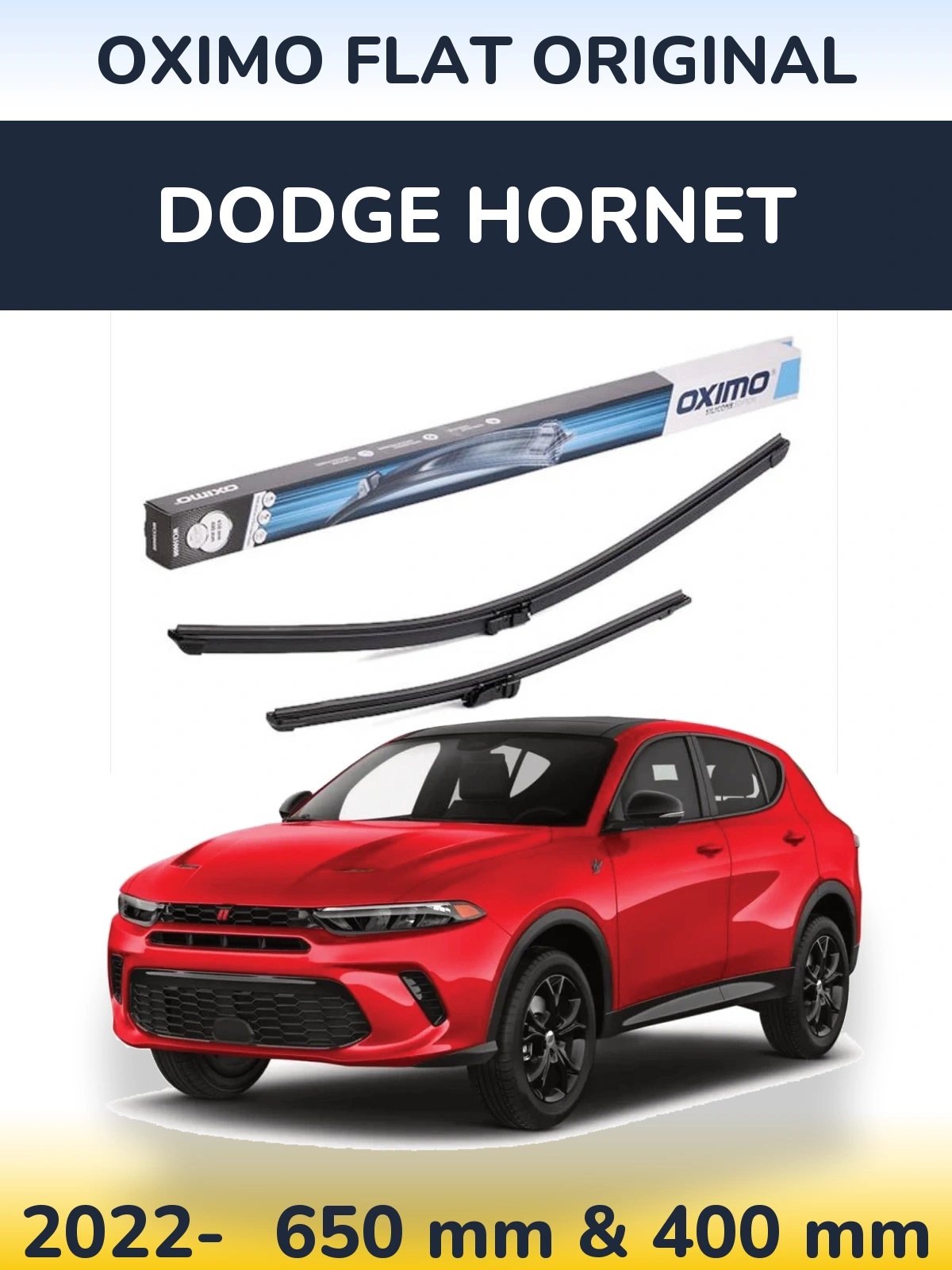 Комплект передніх щіток Oximo Flat Original 650 & 400 мм для Dodge Hornet 2022-2026