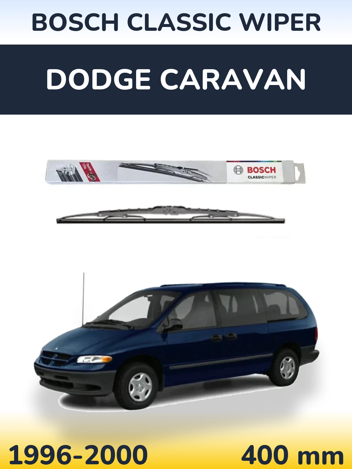 Rear wiper blade BOSCH Classic Wiper 400 мм for Dodge Caravan 1996-2000