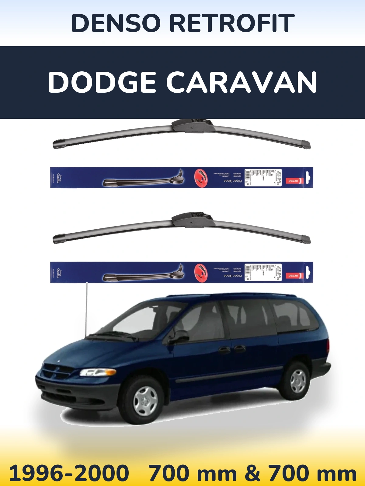 Комплект передних дворников Denso Retrofit 700 & 700 мм для Dodge Caravan 1996-2000