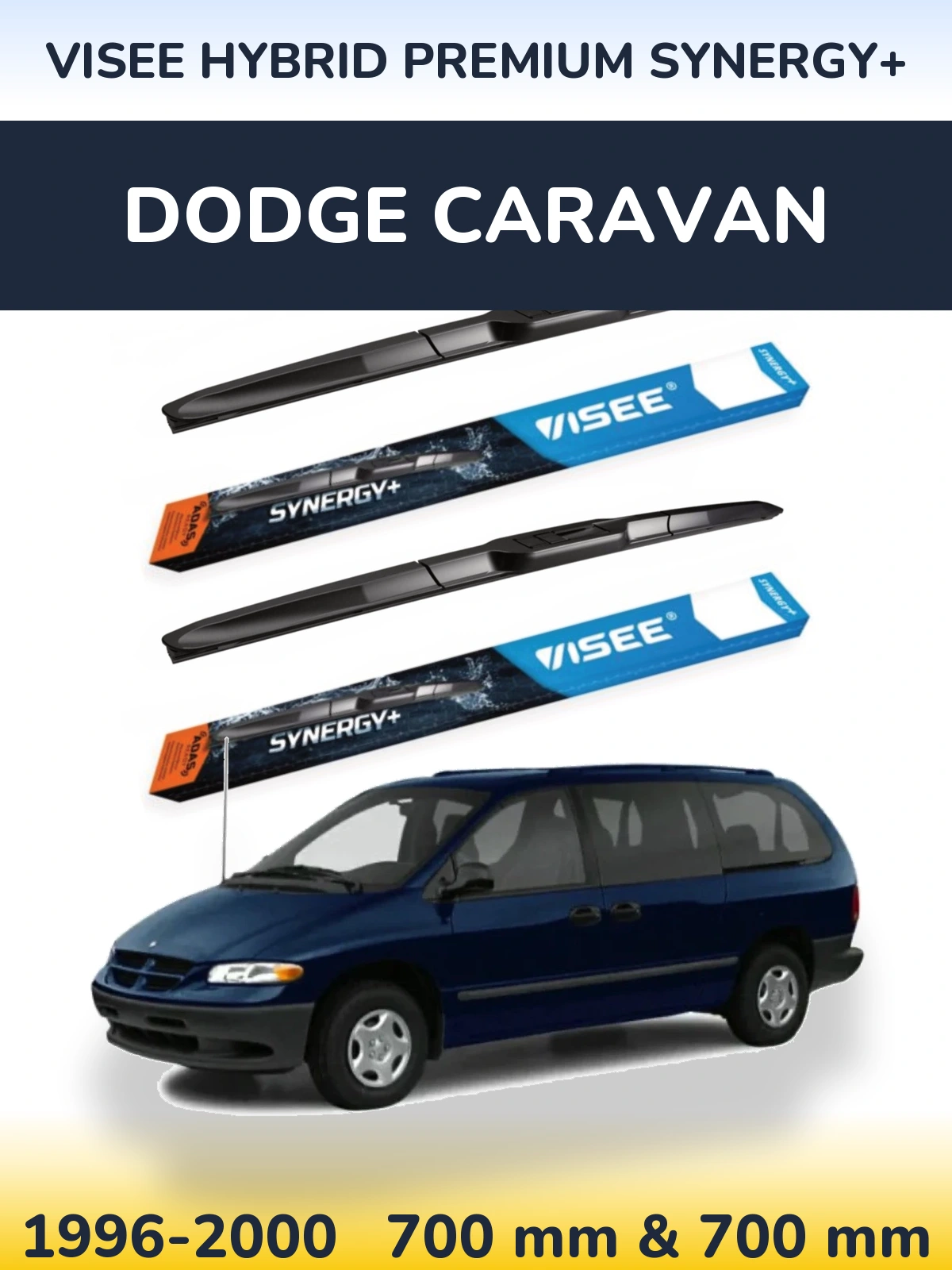 Комплект передних дворников VISEE HYBRID PREMIUM SYNERGY+ 700 & 700 мм для Dodge Caravan 1996-2000