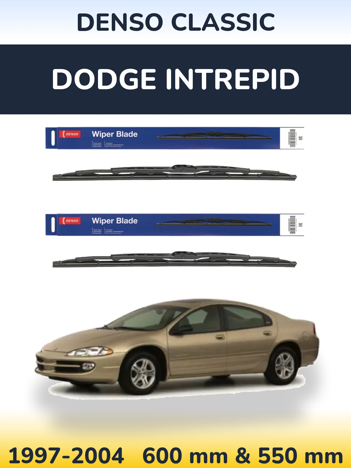 Front wiper blade set Denso Classic 600 & 550 мм for Dodge Intrepid 1997-2004