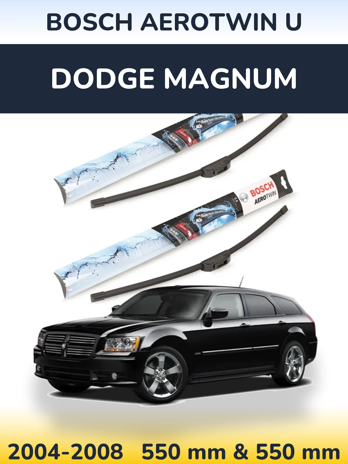 Комплект передних дворников BOSCH AeroTwin U 550 & 550 мм для Dodge Magnum 2004-2008
