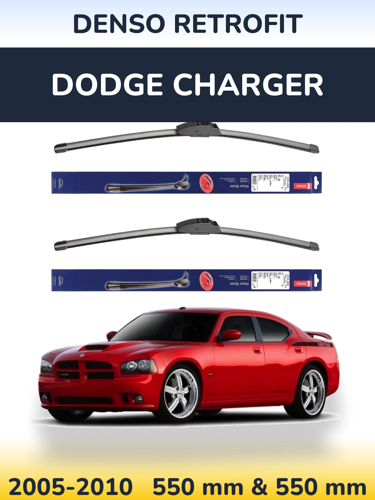 Front wiper blade set Denso Retrofit 550 & 550 мм for Dodge Charger 2005-2010