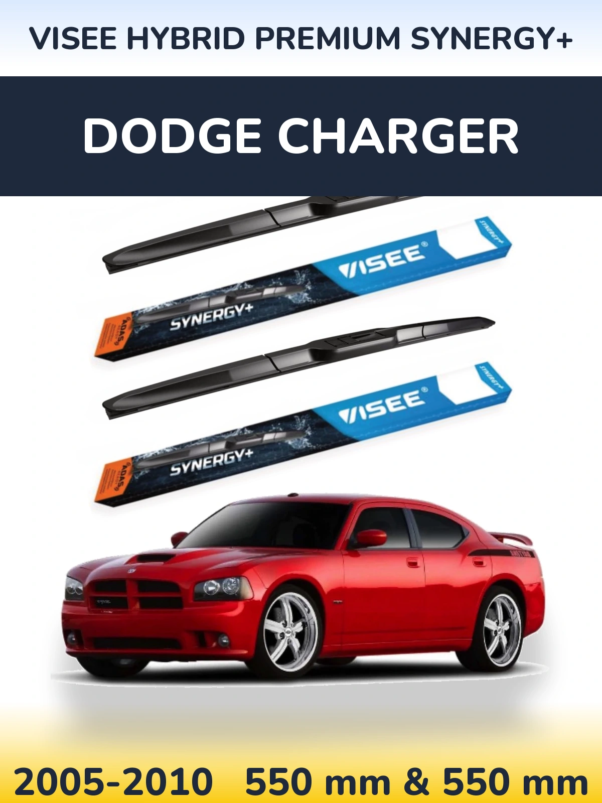 Front wiper blade set VISEE HYBRID PREMIUM SYNERGY+ 550 & 550 мм for Dodge Charger 2005-2010