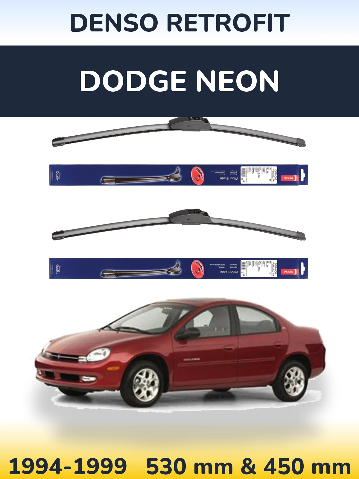 Комплект передних дворников Denso Retrofit 530 & 450 мм для Dodge Neon 1994-1999