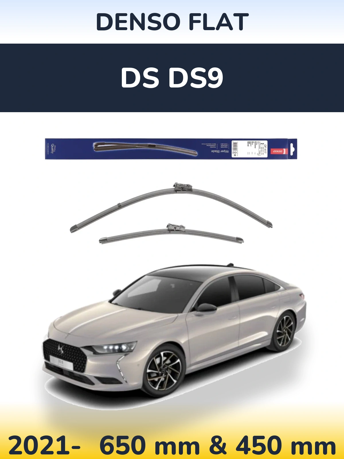 Комплект передніх щіток Denso Flat 650 & 450 мм для DS DS9 2021-2026