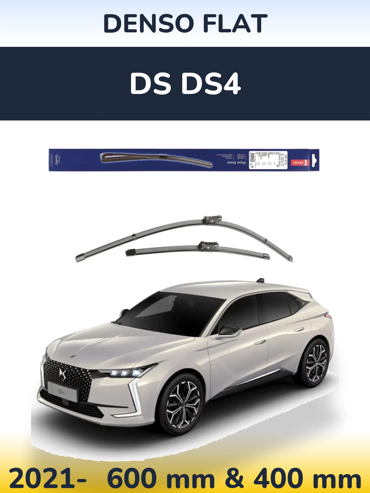 Комплект передних дворников Denso Flat 600 & 380 мм для DS DS4 2021-2026