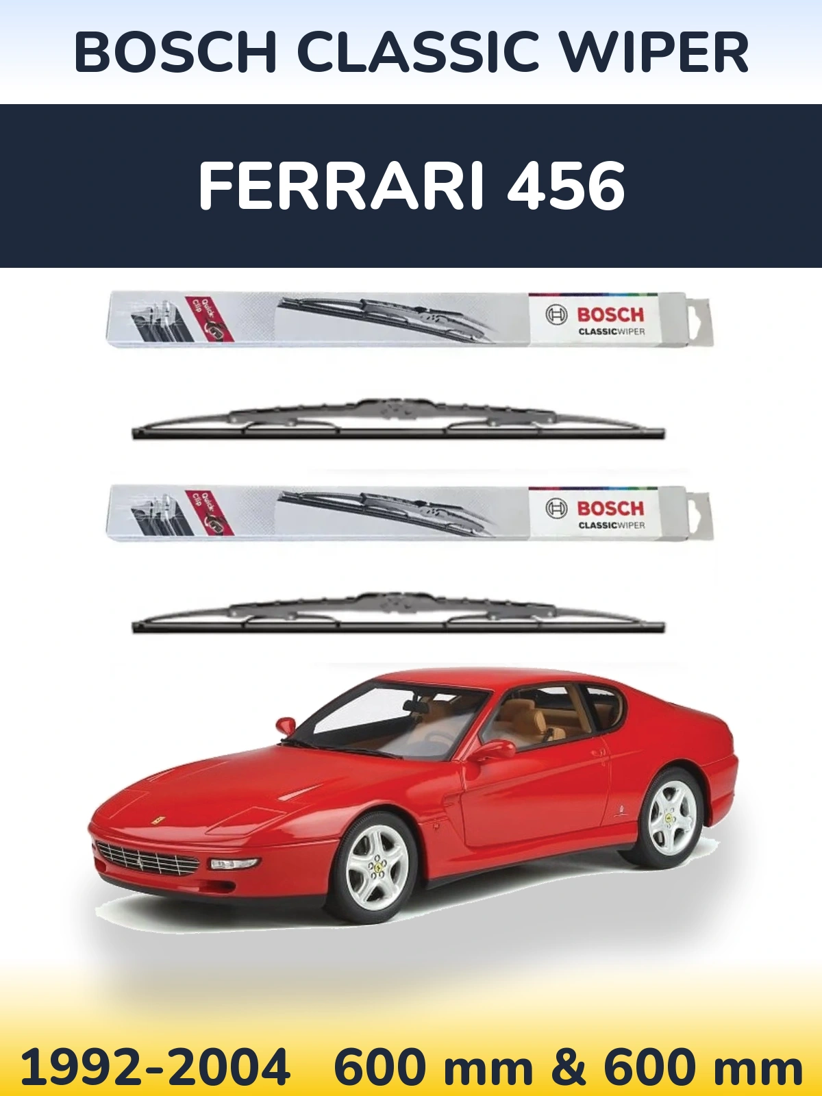 Комплект передніх щіток BOSCH Classic Wiper 600 & 600 мм для Ferrari 456 1992-2004