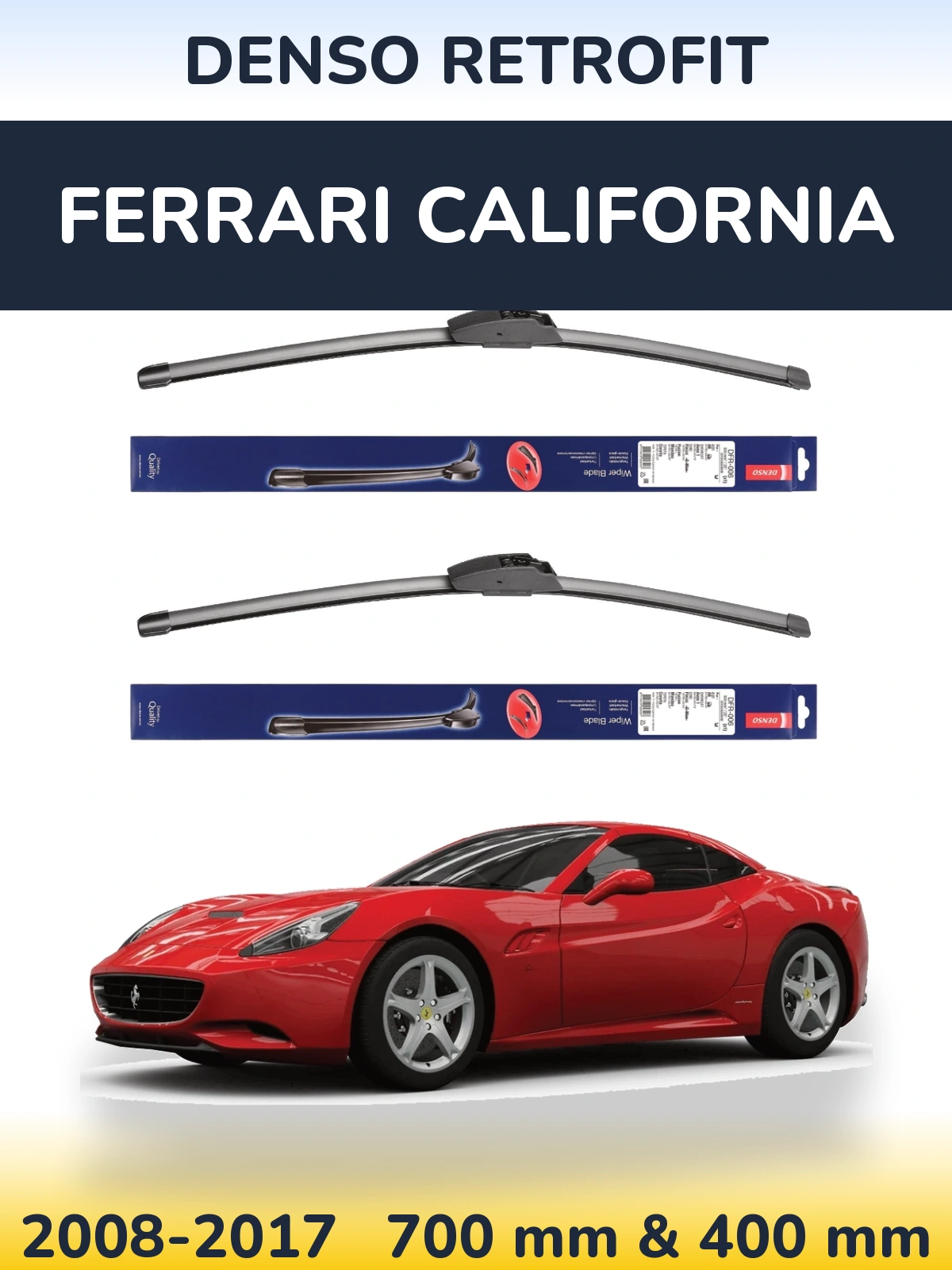 Комплект передних дворников Denso Retrofit 700 & 400 мм для Ferrari California 2008-2017