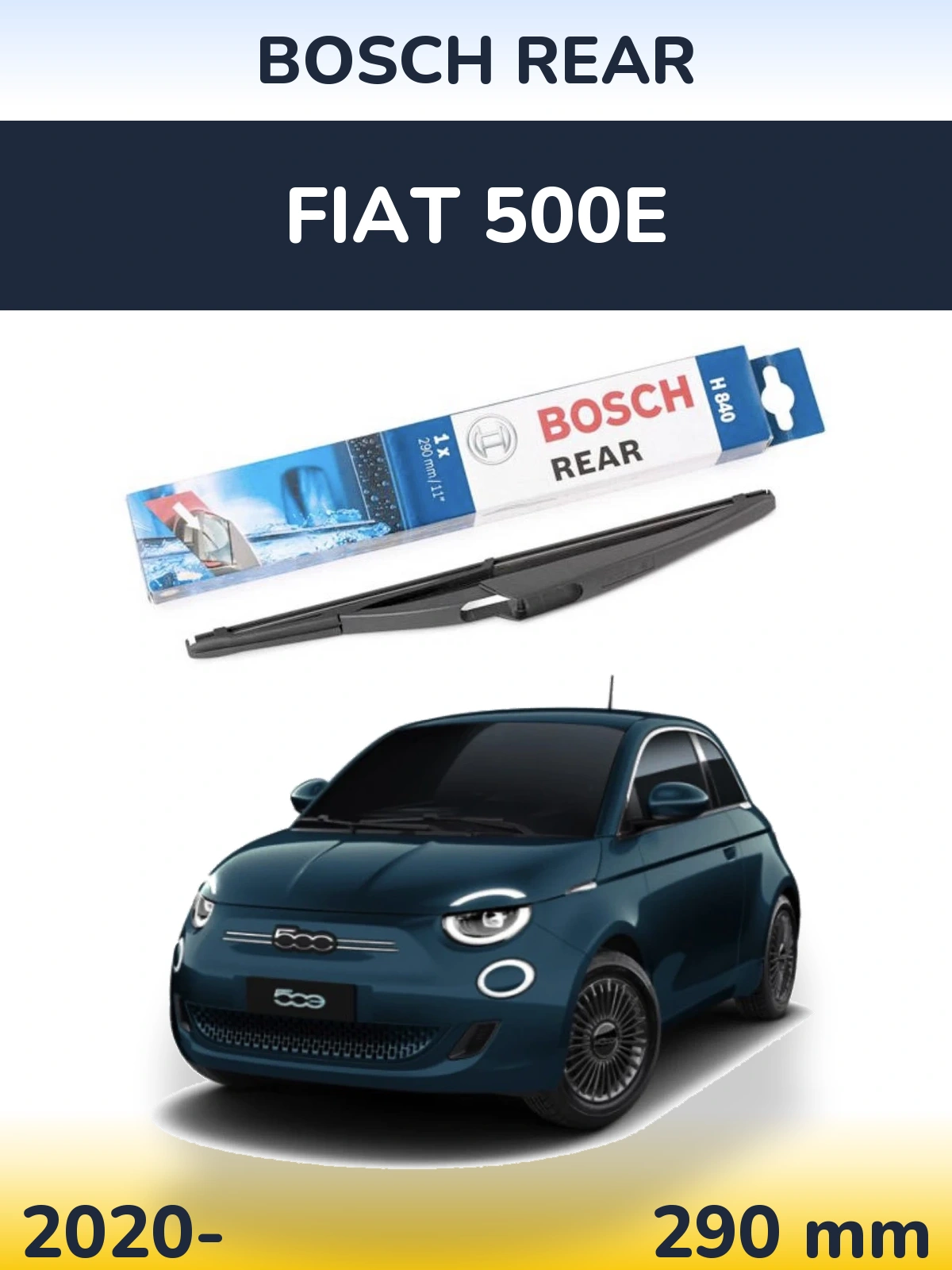 Rear wiper blade BOSCH Rear 290 мм for Fiat 500e 2020-2026