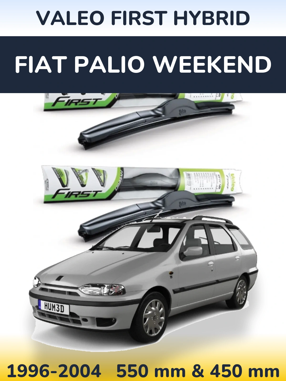 Комплект передніх щіток Valeo First Hybrid 550 & 450 мм для Fiat Palio Weekend 1996-2004
