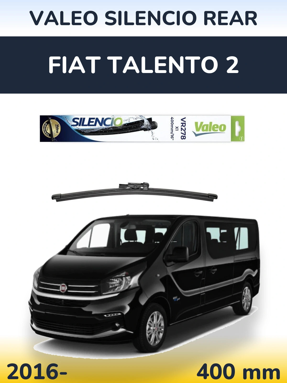 Задня щітка Valeo Silencio Rear 400 мм для Fiat Talento 2 2016-2026