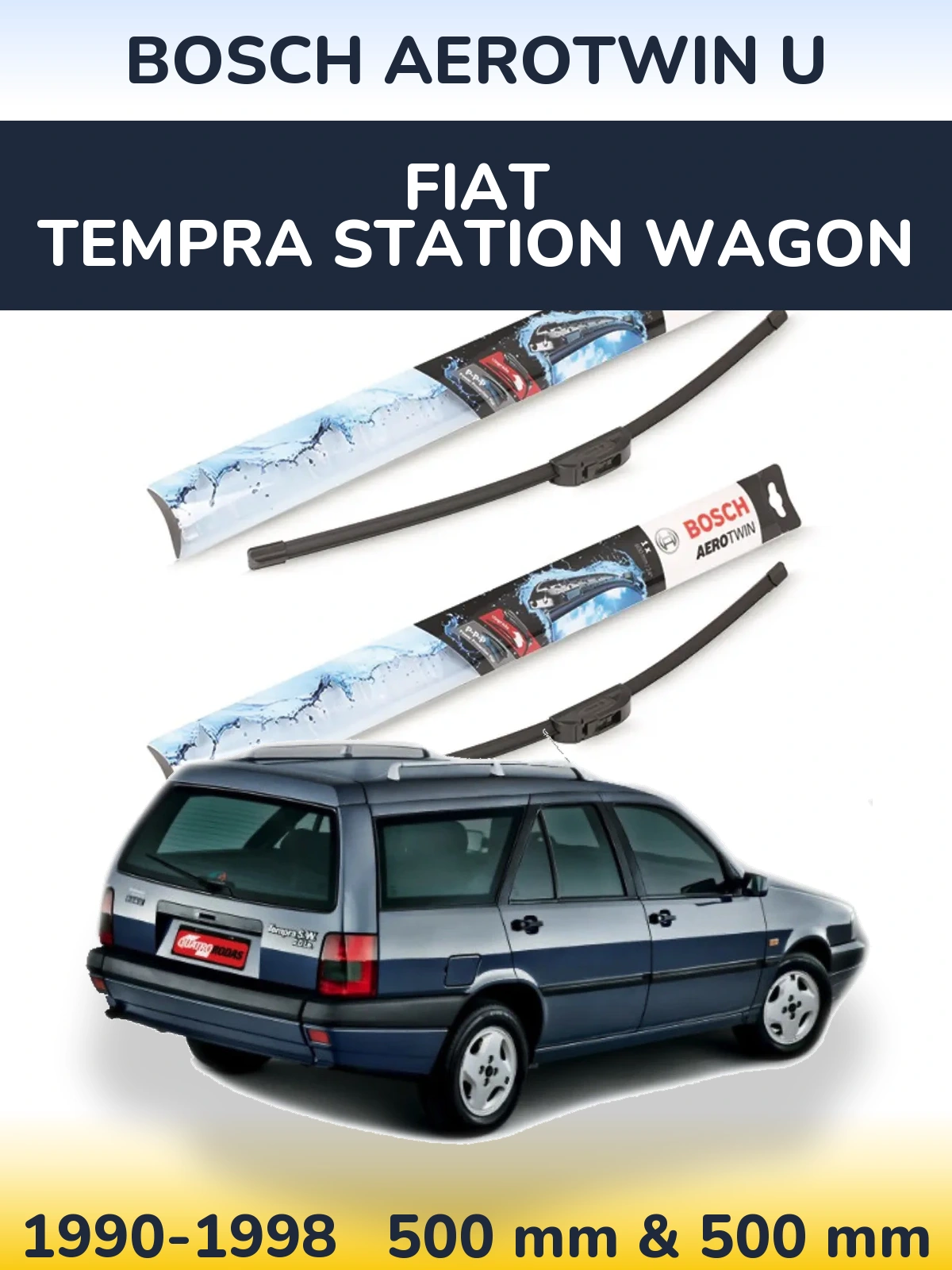 Комплект передних дворников BOSCH AeroTwin U 500 & 500 мм для Fiat Tempra Station Wagon 1990-1998