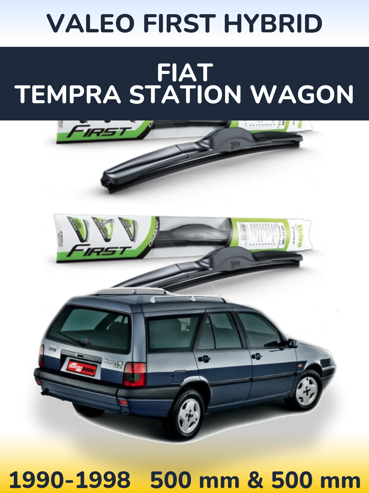 Комплект передніх щіток Valeo First Hybrid 500 & 500 мм для Fiat Tempra Station Wagon 1990-1998