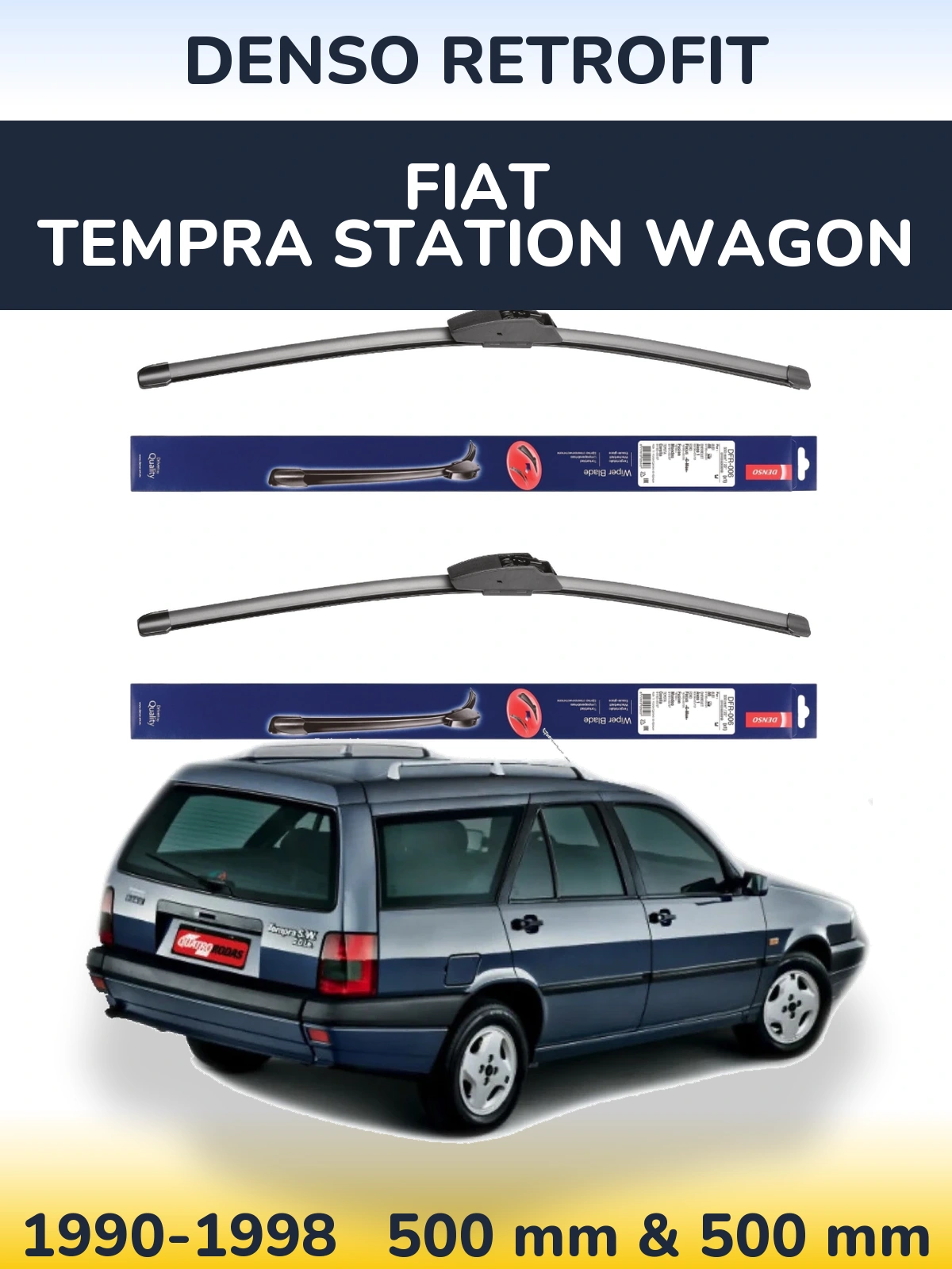 Комплект передніх щіток Denso Retrofit 500 & 500 мм для Fiat Tempra Station Wagon 1990-1998