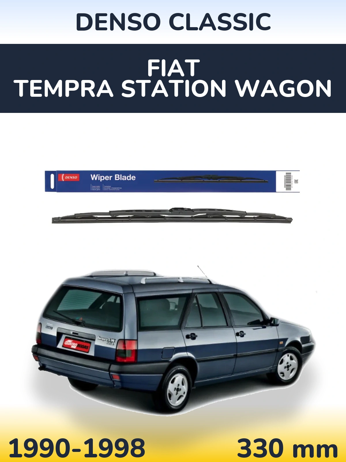 Rear wiper blade Denso Classic 330 мм for Fiat Tempra Station Wagon 1990-1998