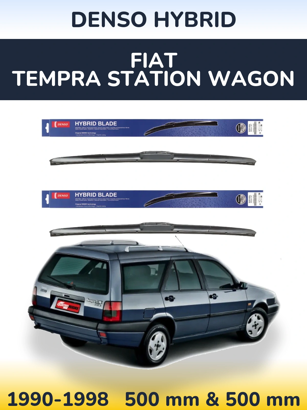 Комплект передніх щіток Denso Hybrid 500 & 500 мм для Fiat Tempra Station Wagon 1990-1998
