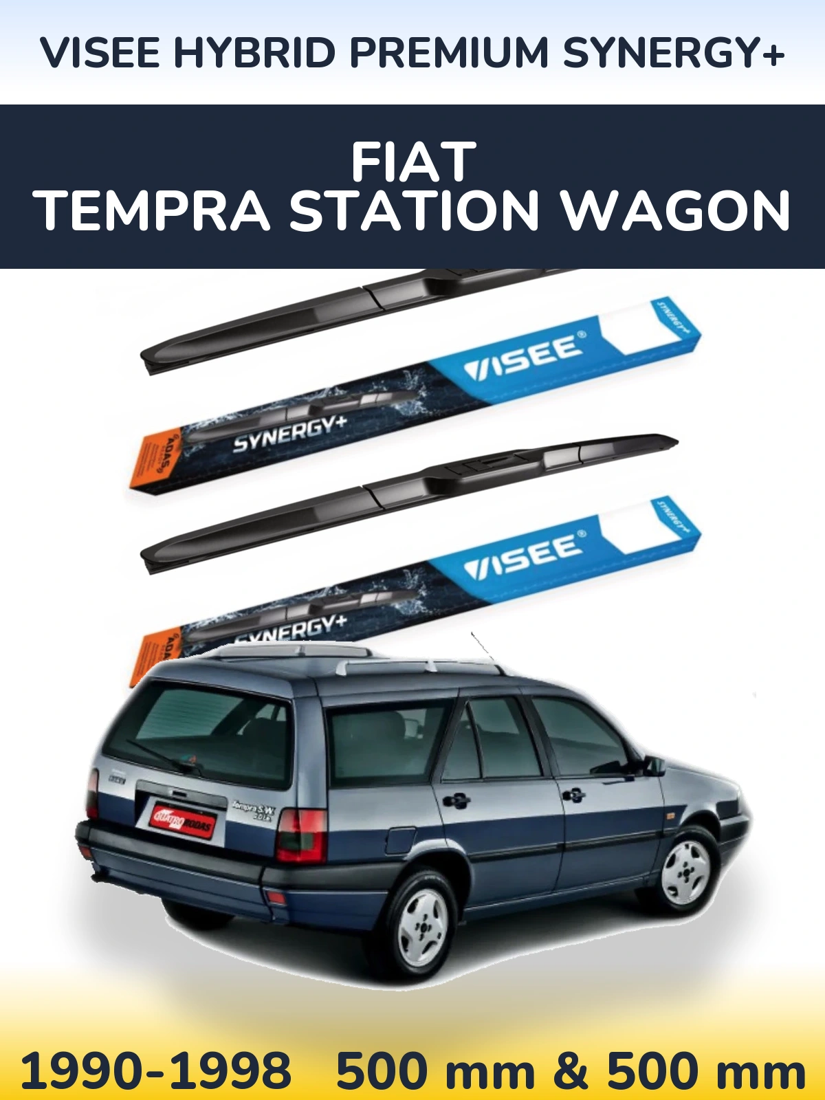 Комплект передніх щіток VISEE HYBRID PREMIUM SYNERGY+ 500 & 500 мм для Fiat Tempra Station Wagon 1990-1998