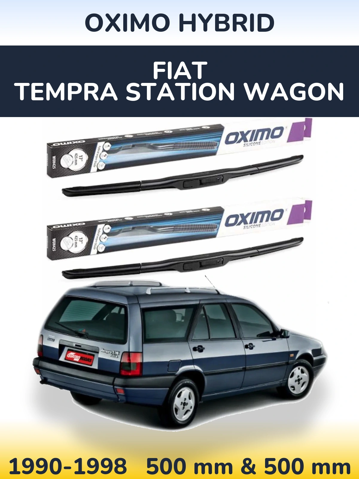 Комплект передних дворников Oximo Hybrid 500 & 500 мм для Fiat Tempra Station Wagon 1990-1998