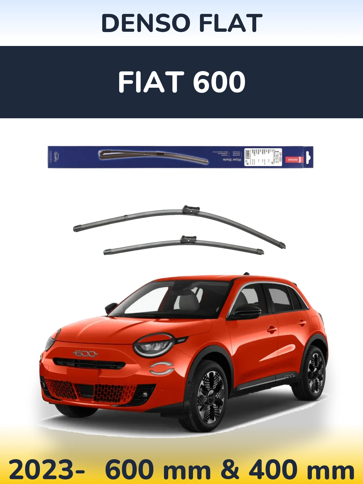 Комплект передних дворников Denso Flat 600 & 400 мм для Fiat 600 2023-2026
