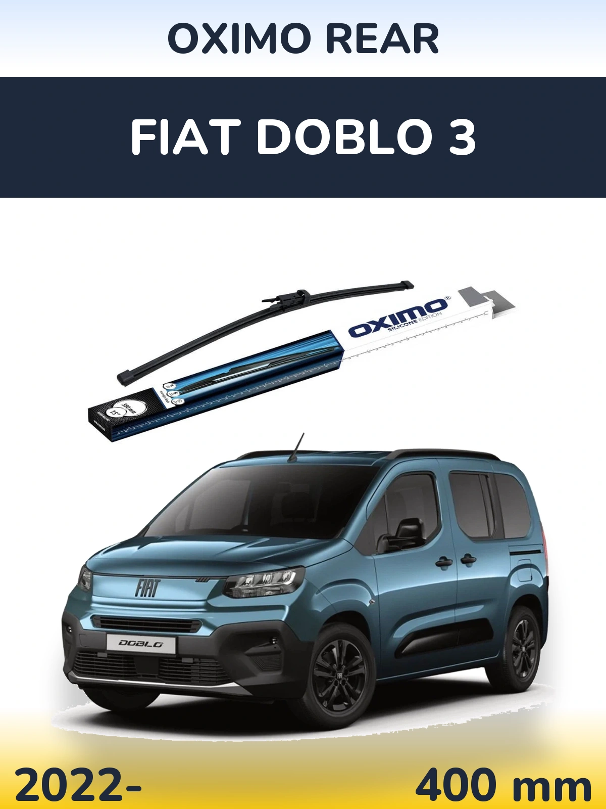 Rear wiper blade Oximo Rear 380 mm for Fiat Doblo 3 2022-2026