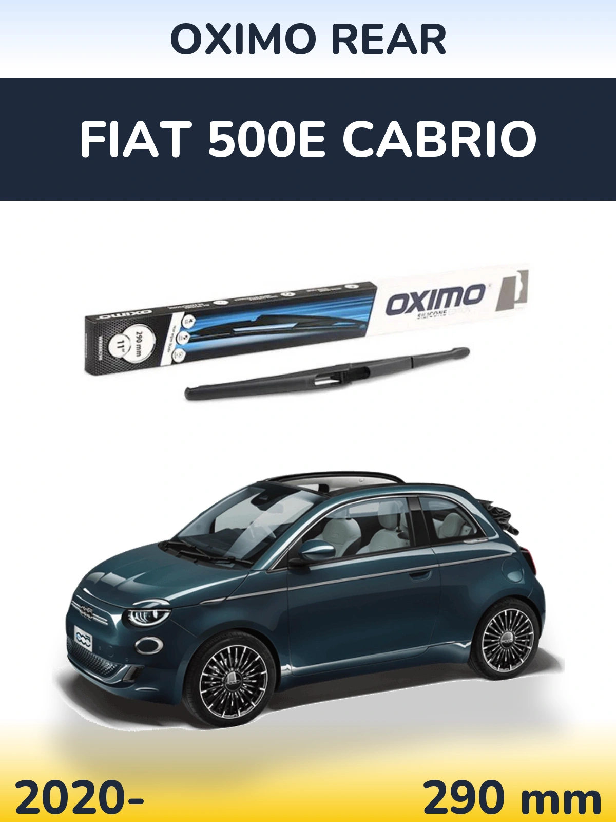 Rear wiper blade Oximo Rear 290 мм for Fiat 500e Cabrio 2020-2026
