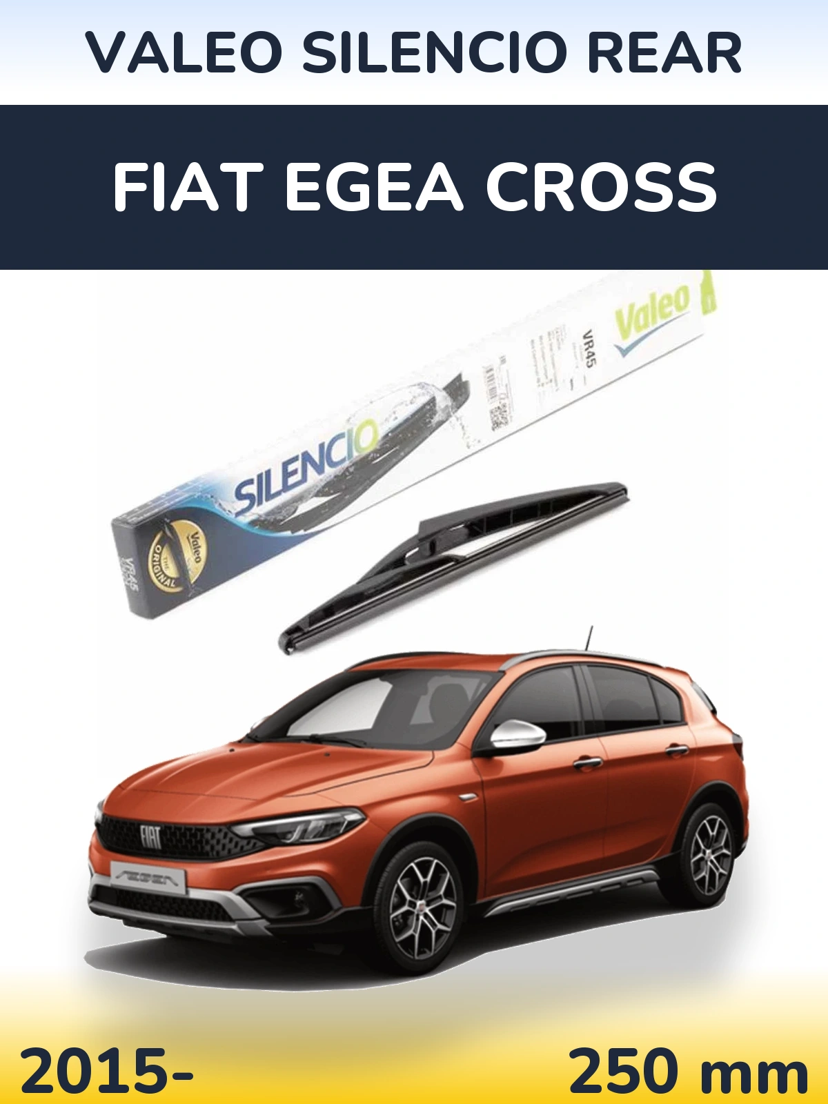 Rear wiper blade Valeo Silencio Rear 240 мм for Fiat Egea Cross 2015-2026