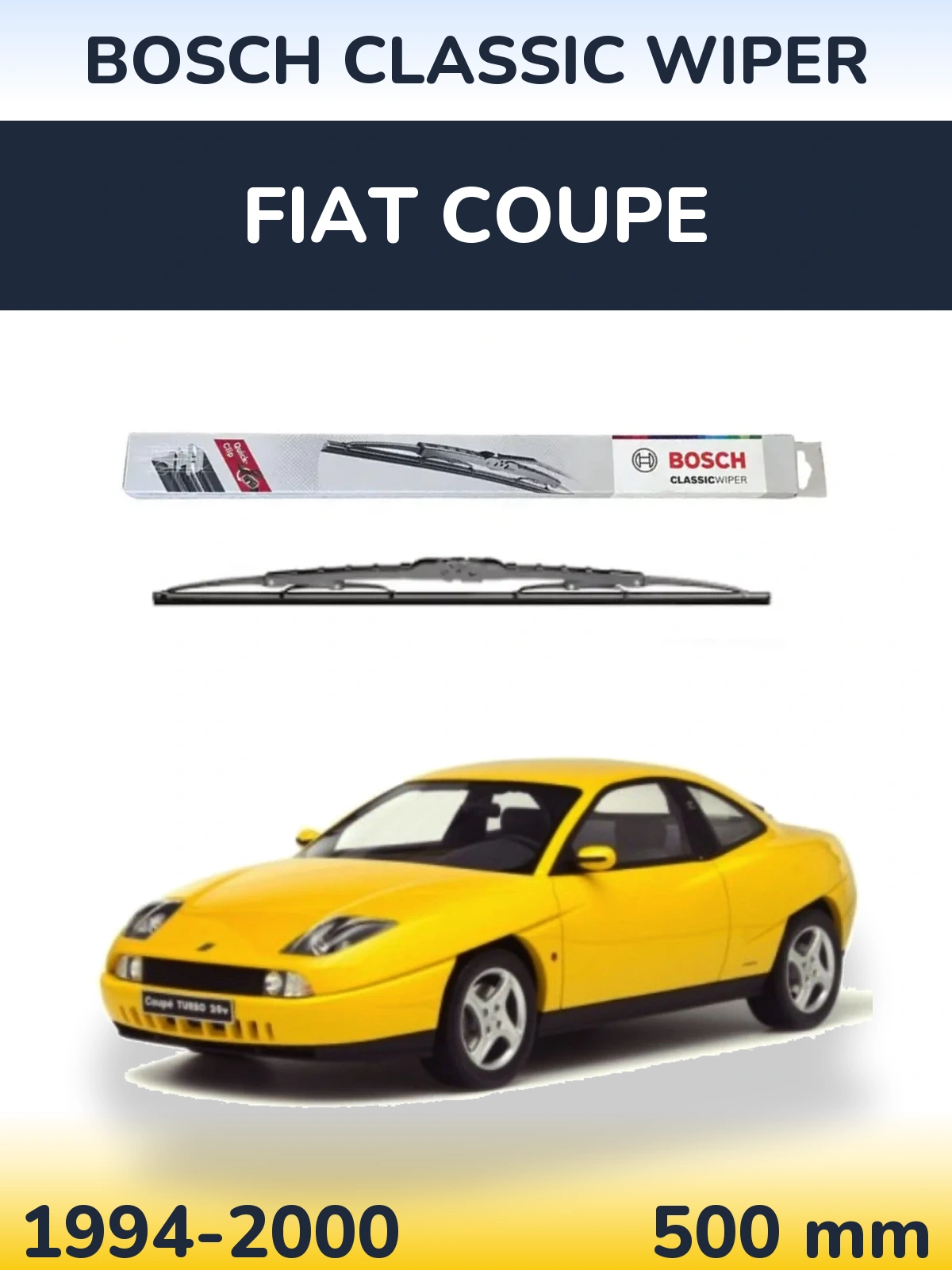 Rear wiper blade BOSCH Classic Wiper 500 мм for Fiat Coupe 1994-2000