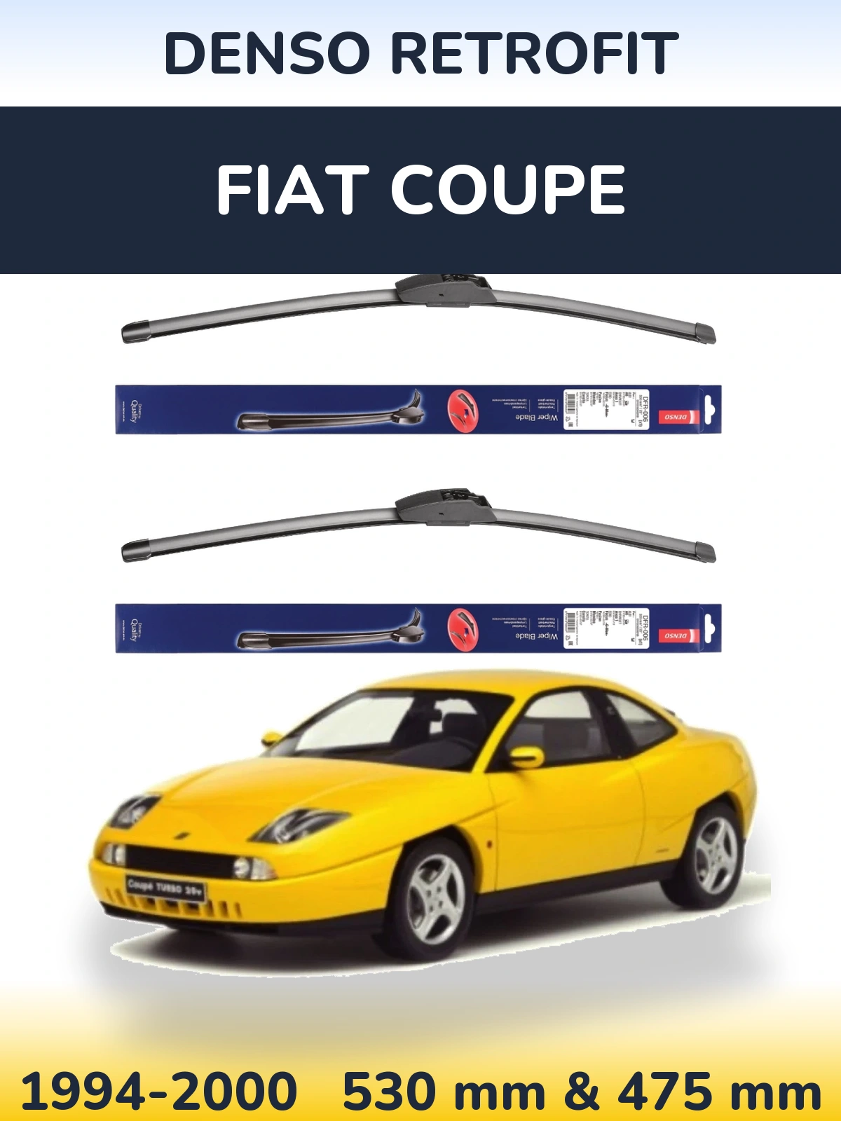 Комплект передних дворников Denso Retrofit 530 & 475 мм для Fiat Coupe 1994-2000