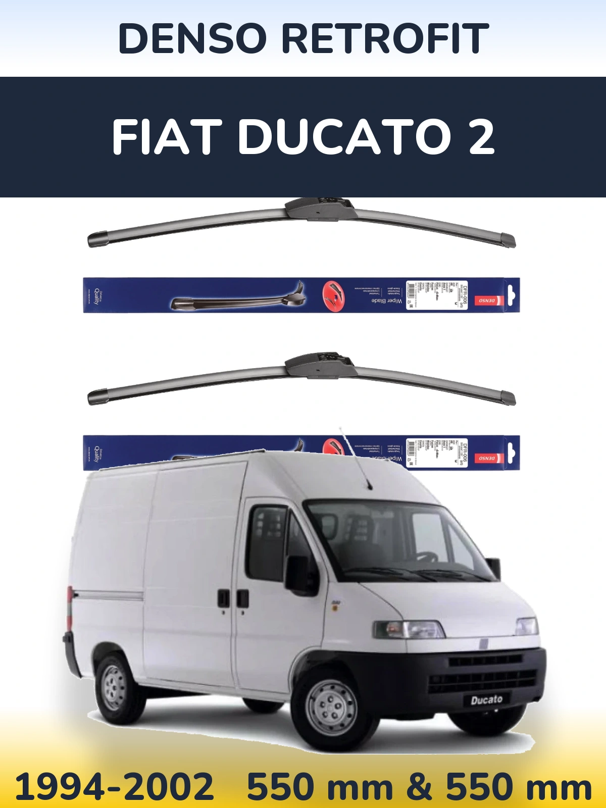Front wiper blade set Denso Retrofit 550 & 550 мм for Fiat Ducato 2 1994-2002